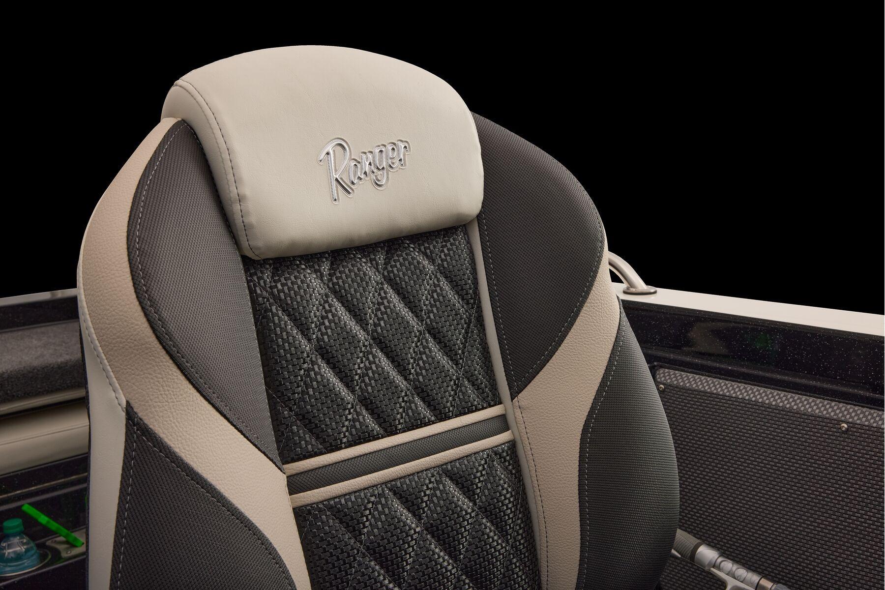 Manufacturer Provided Image: 2026 Ranger 620xFS Pro boat seat with elegant stitching and logo.