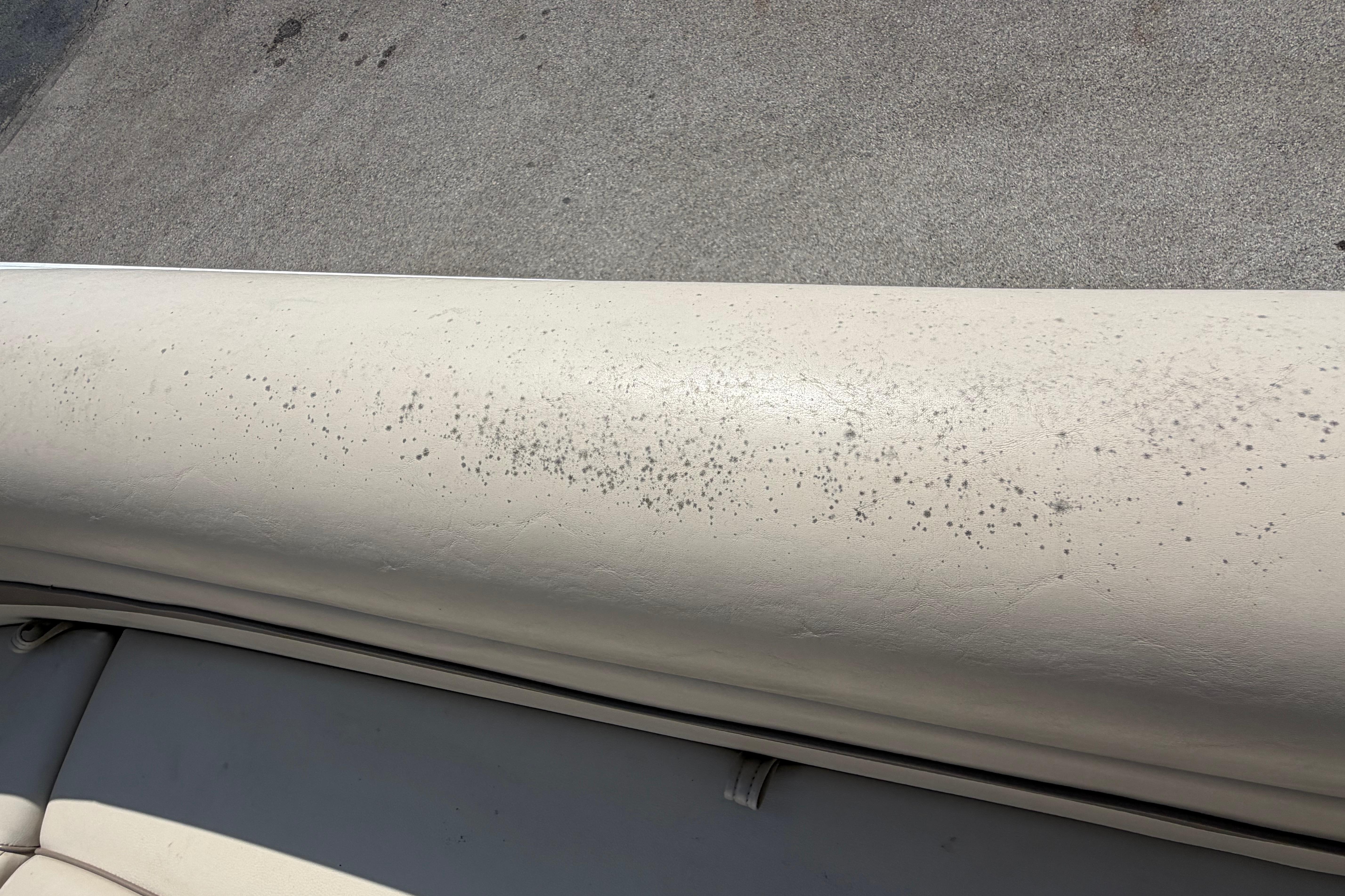 2017 Bennington 25 SSXAPG boat seat with visible mold spots on upholstery.