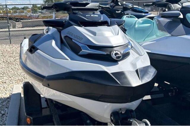 A 2026 Sea-Doo PWC GTX LTD 325 on a trailer in an outdoor setting.