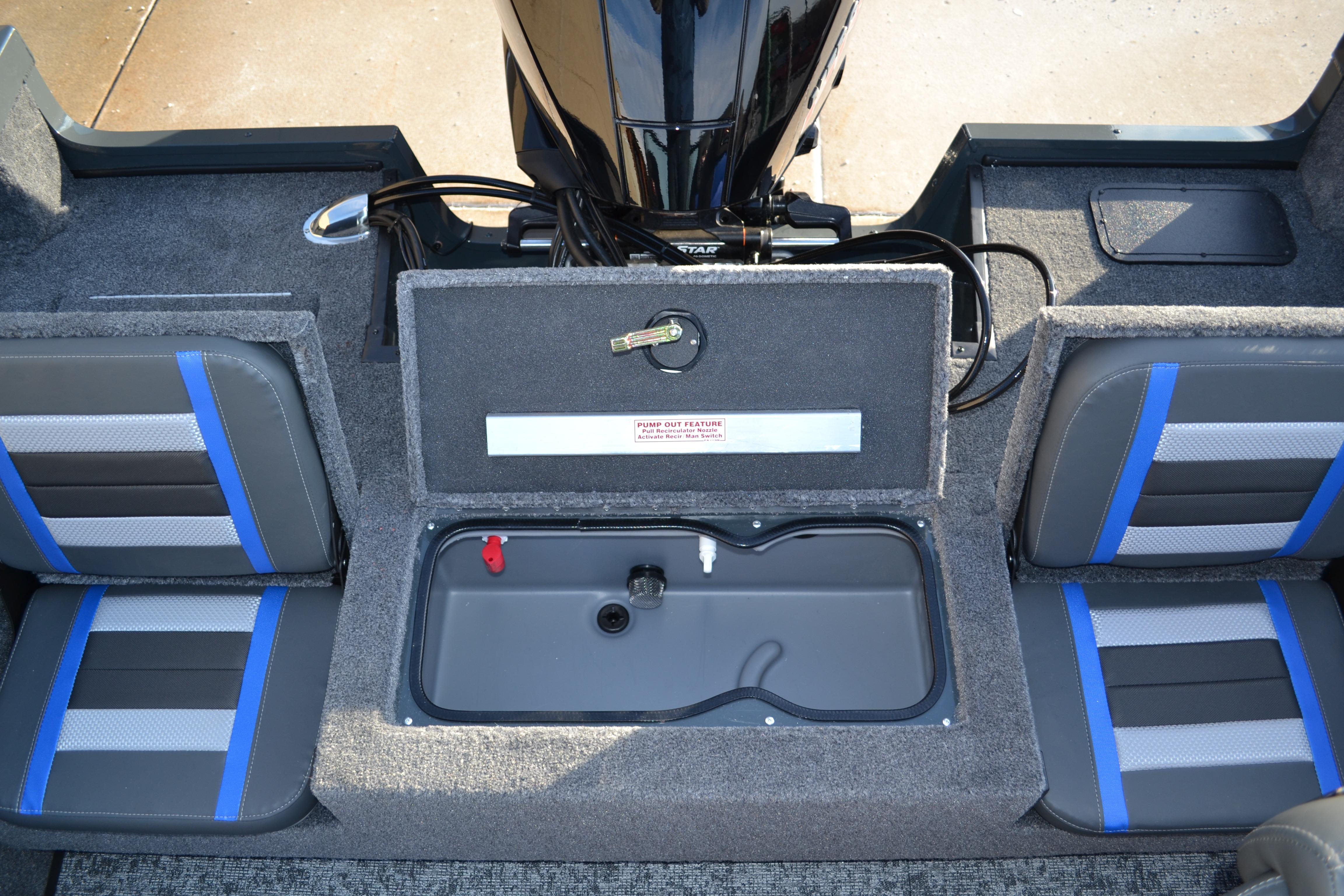 2026 Ranger VS1882SC Reata boat interior with seating and storage compartment.