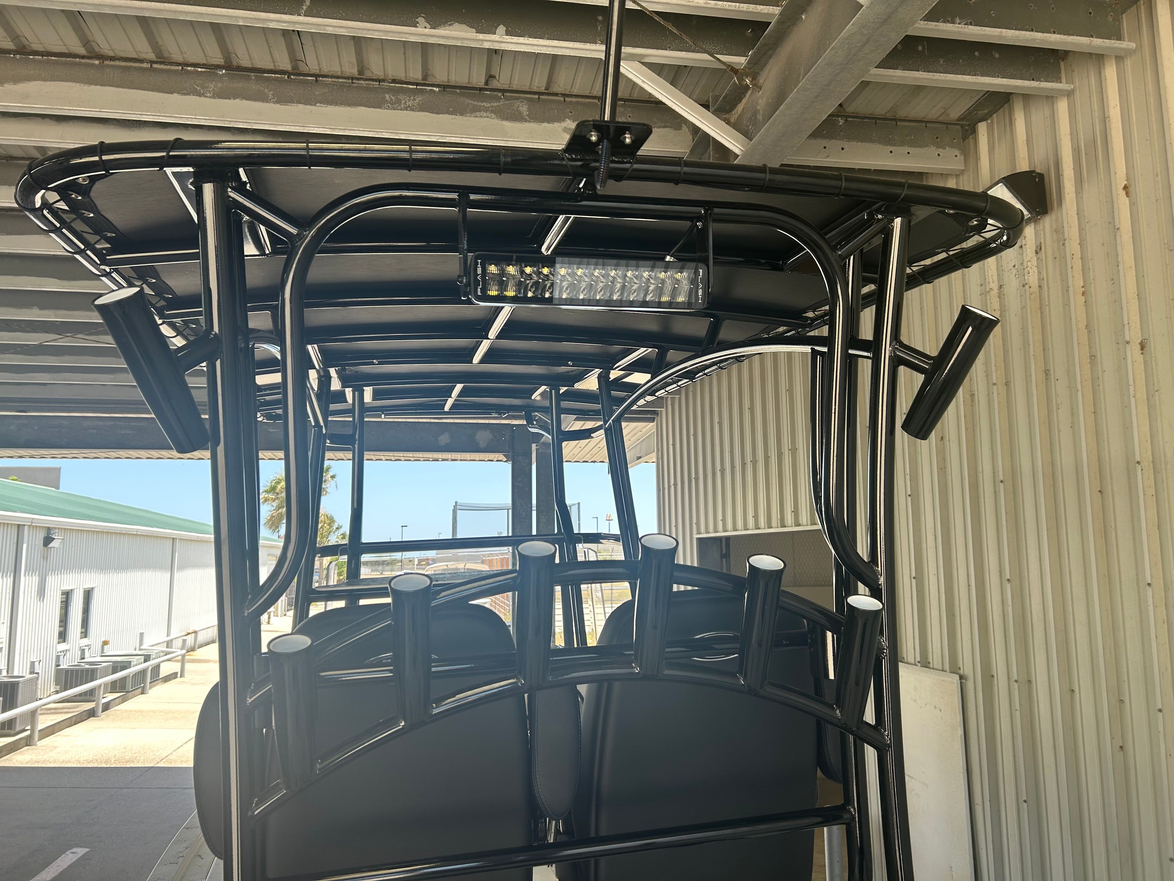 2023 Shallow Sport 25 X3 boat T-top structure.