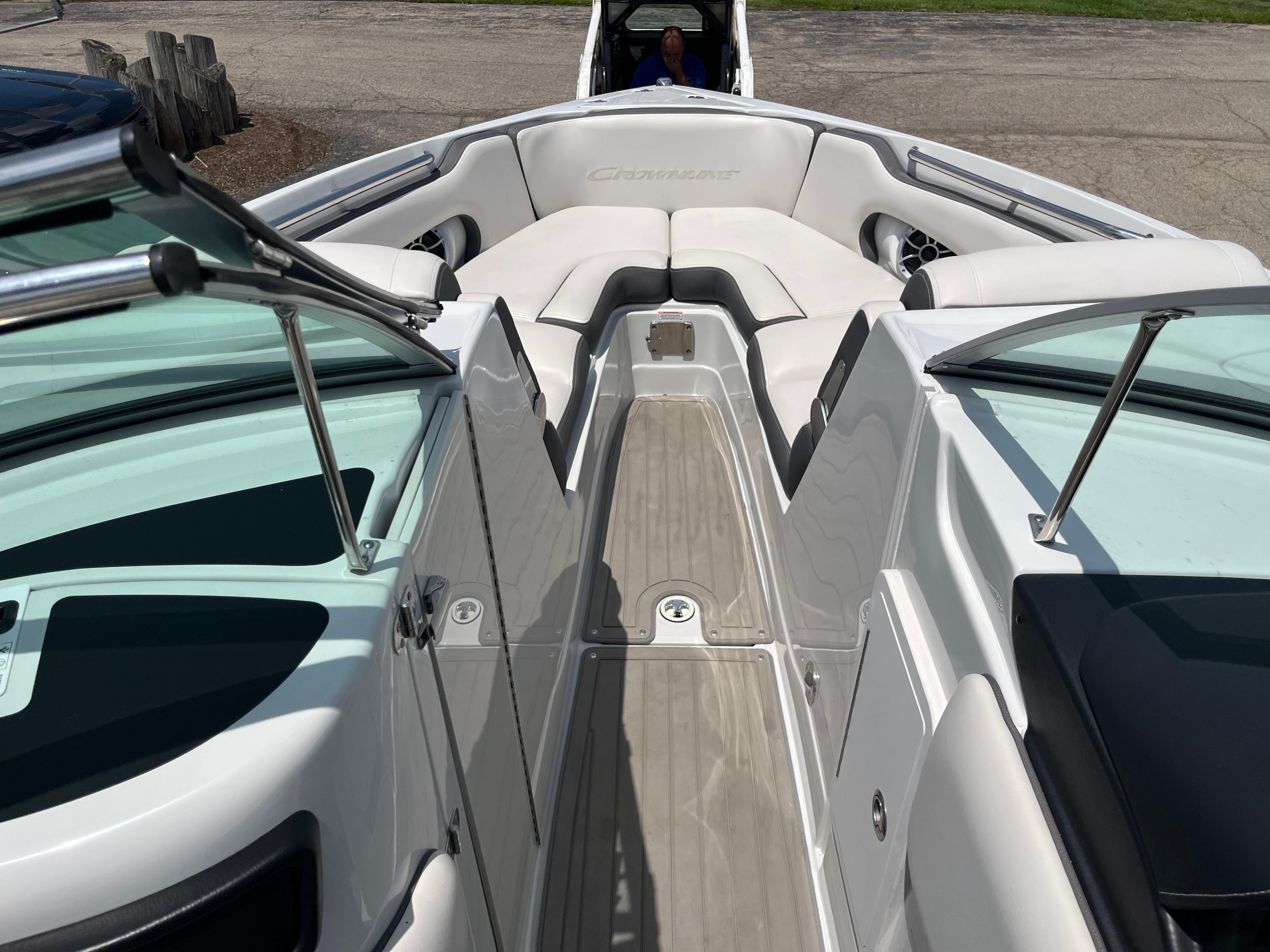 2022 Crownline 280 SS boat interior with sleek seating and modern design.