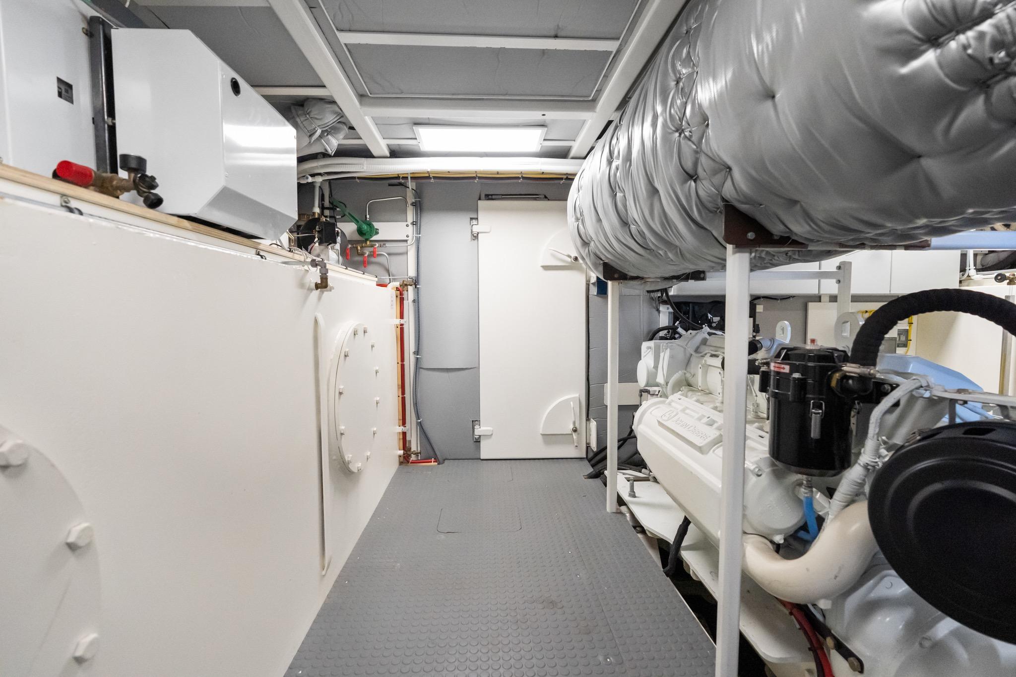 Engine room of 2022 Alm Trawler Delfino 64 by Jachtbouw De Alm, showcasing machinery and equipment.