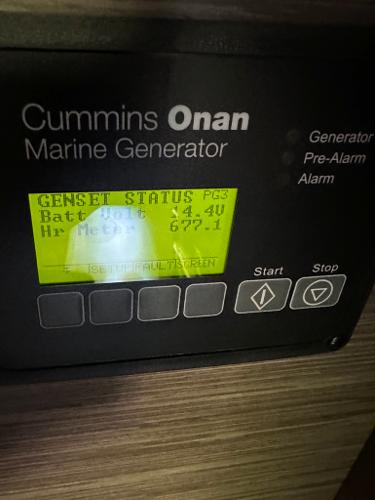 Cummins Onan marine generator display on 2019 Tiara Yachts C53.