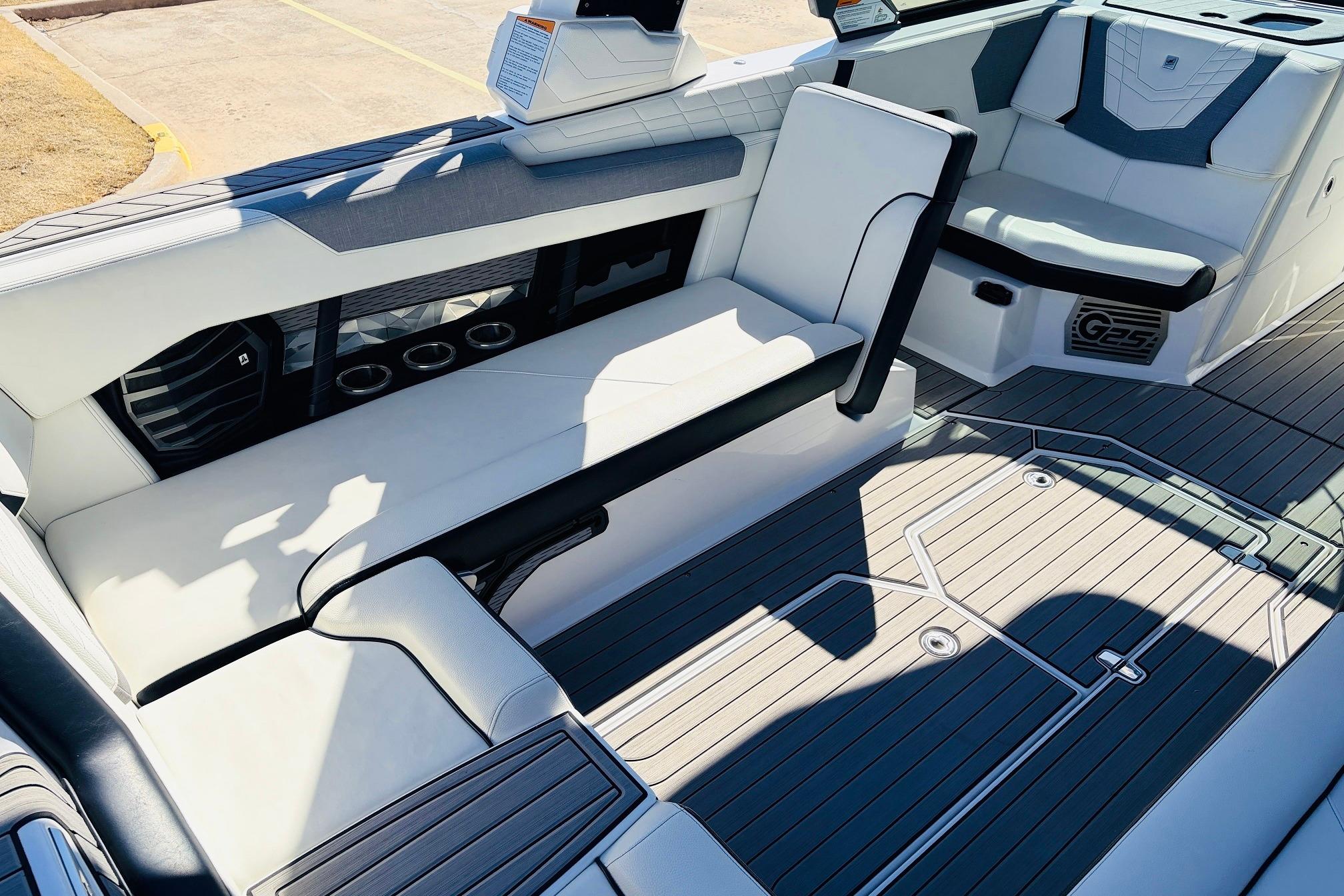 2023 Nautique Super Air Nautique G25 interior with sleek seating and modern design.
