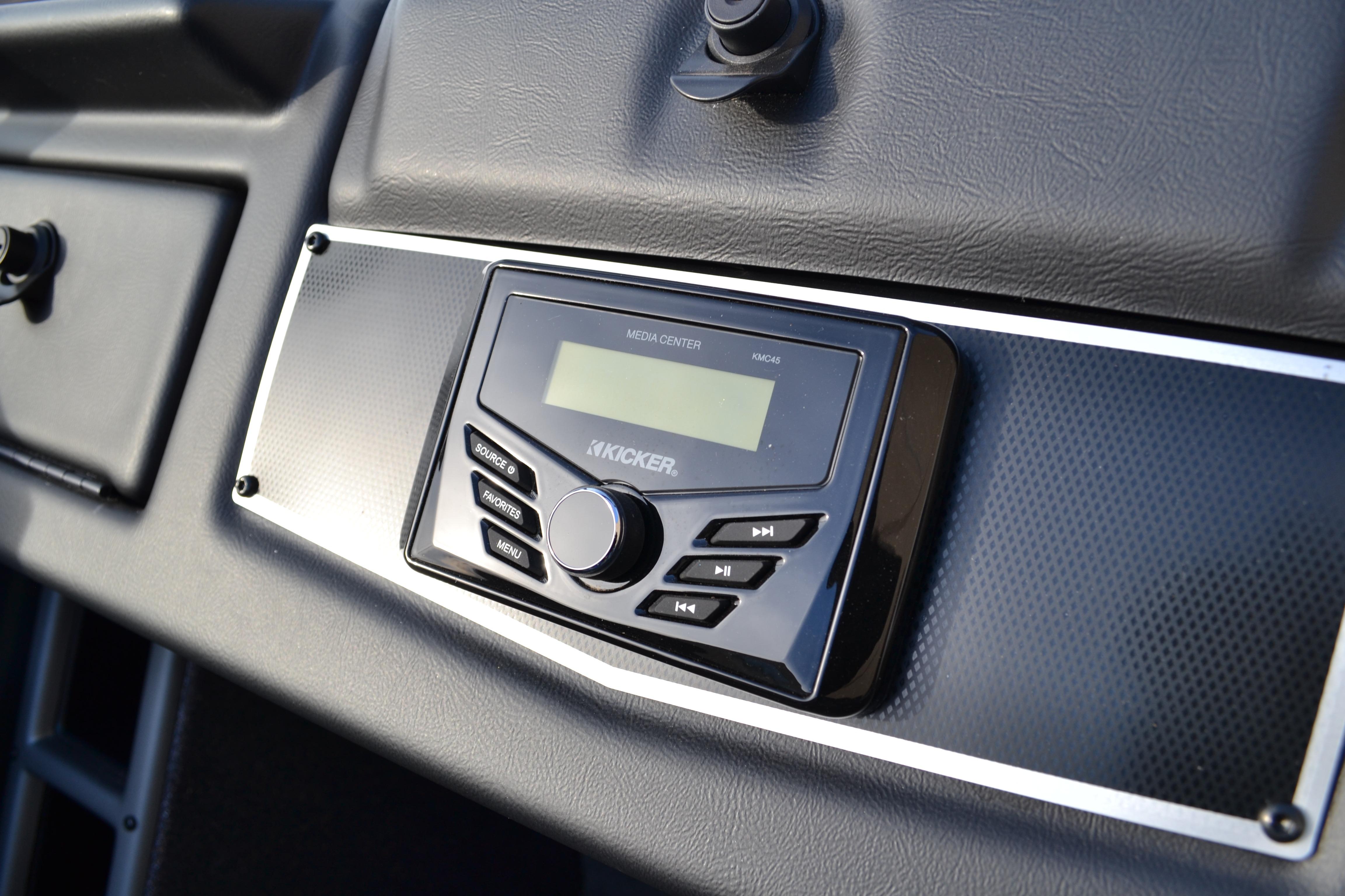 Dashboard of 2026 Ranger VX1888 WT featuring Kicker media center.