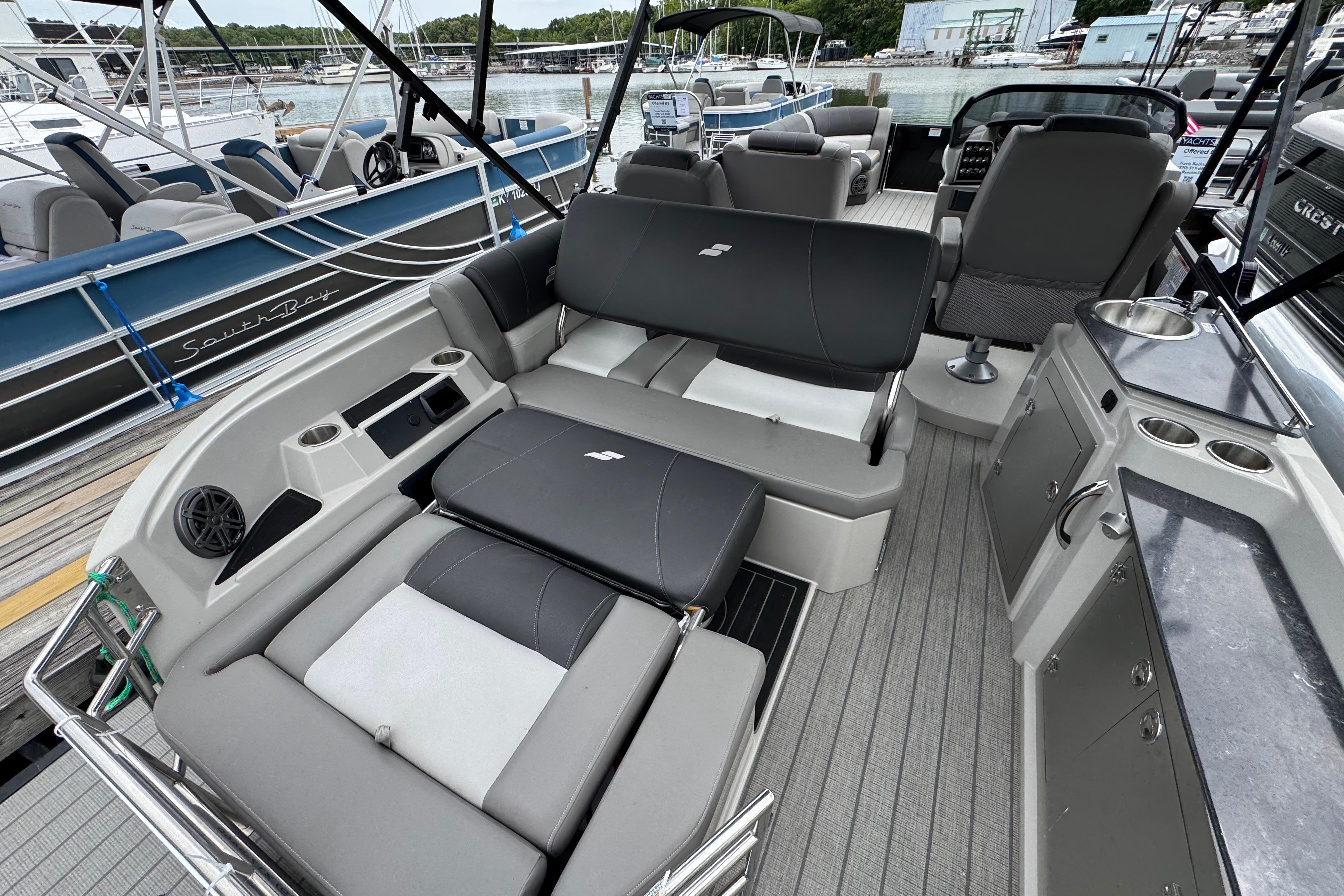 2023 Starcraft MX 25 DL DH boat interior with luxurious seating and modern amenities.