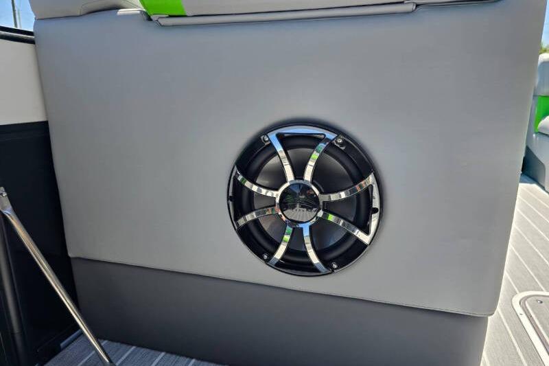Speaker installed in a 2026 Berkshire STS Arch Performance Series boat interior.