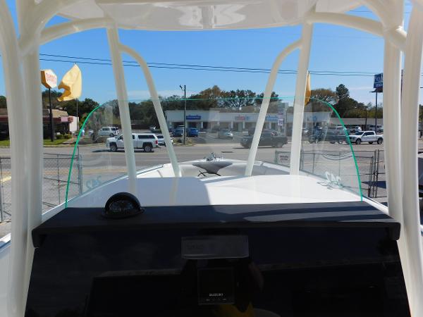 2024 Sailfish 242 CC center console boat, view from helm station.