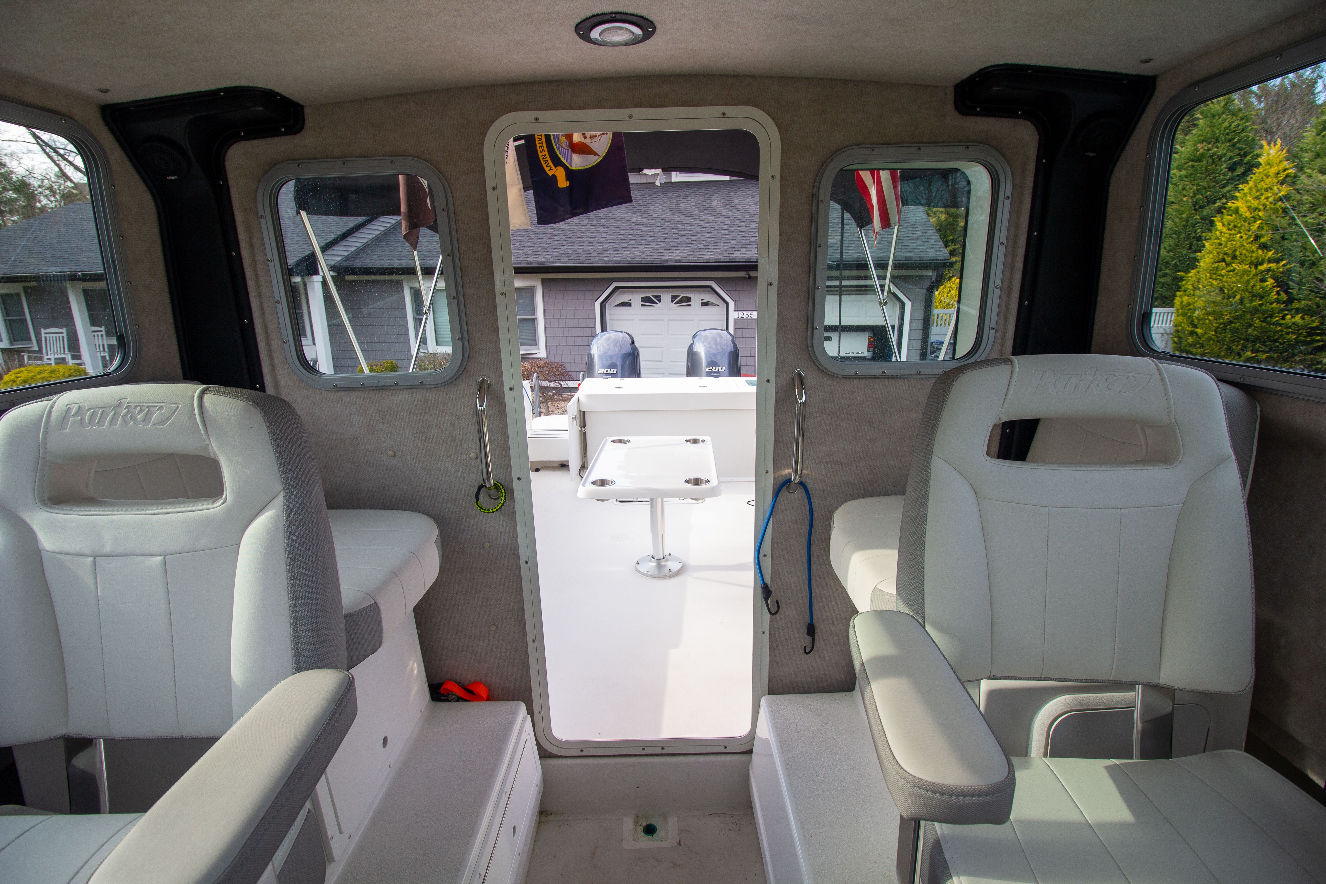 Interior of 2022 Parker 2520 XLD Sport Cabin with seating.