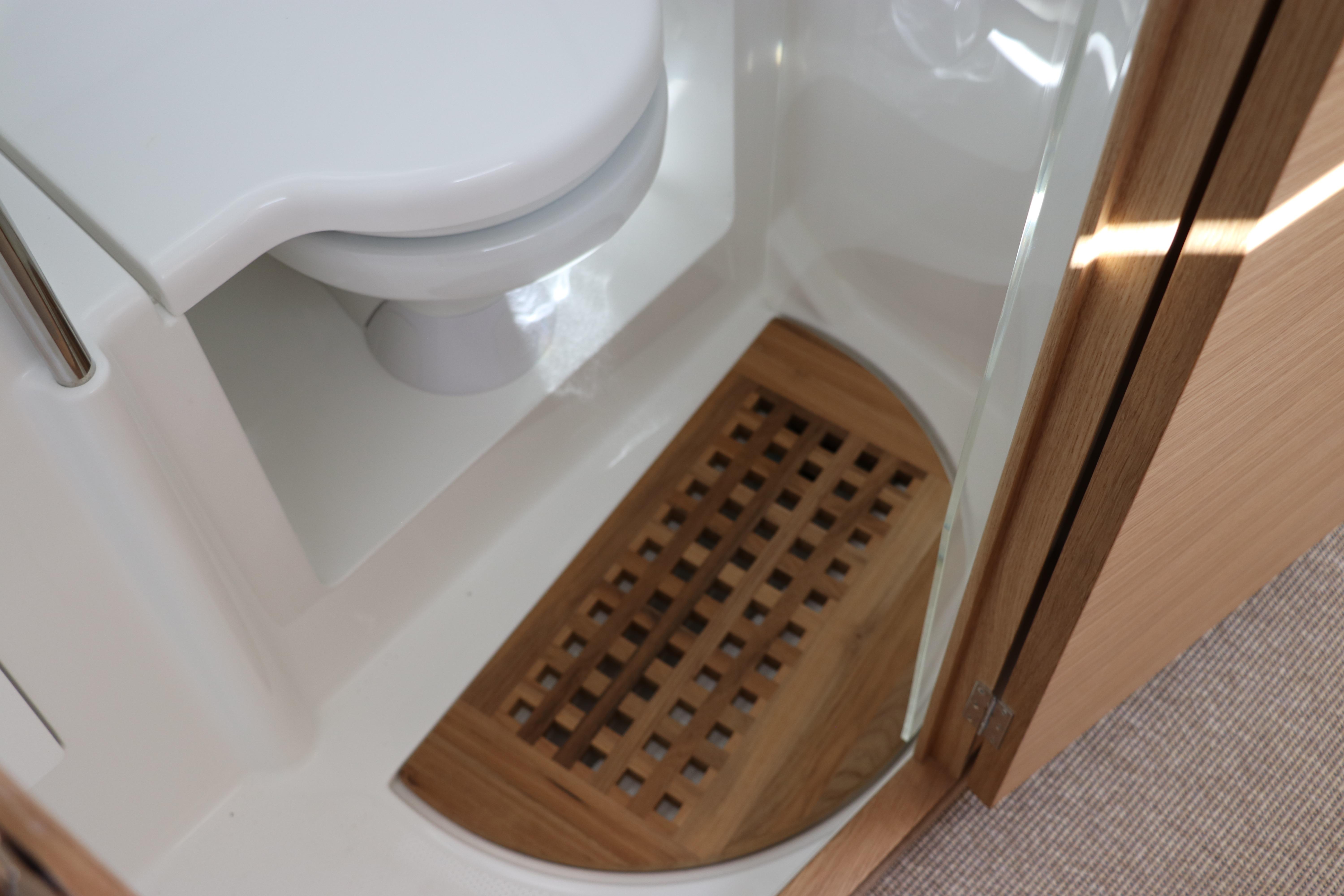 Modern bathroom in 2025 Nimbus T11 with wooden accents and sleek design.