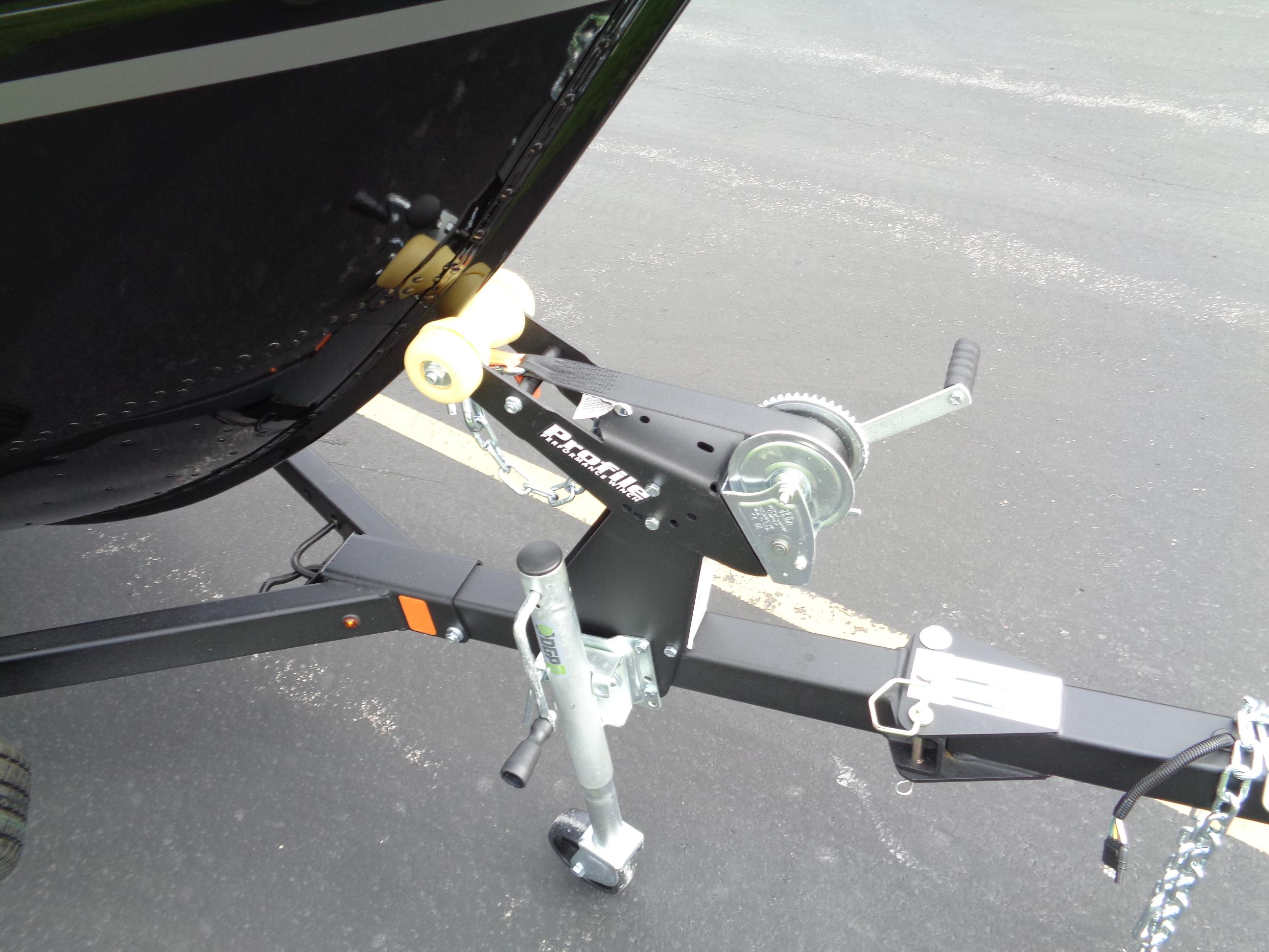 2025 Lund 1650 Rebel XL Tiller boat trailer hitch and winch system.