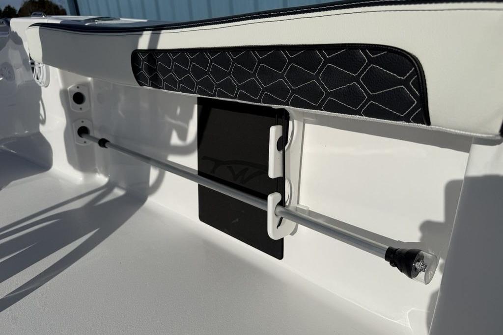 2026 Tidewater 198 CC Adventure boat interior detail with sleek design and modern features.