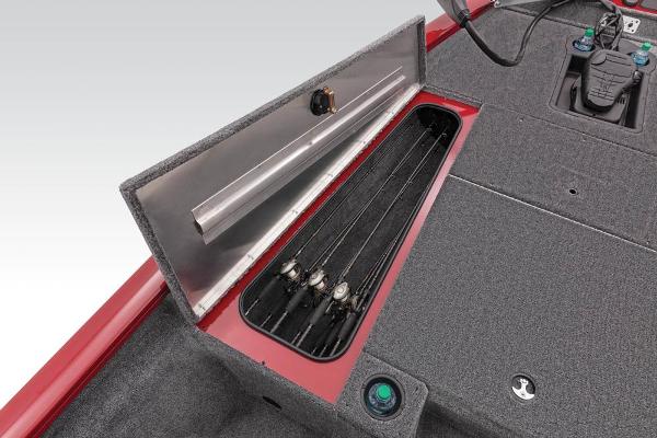 Rod storage compartment on a Tracker Pro Team 175 TXW boat.