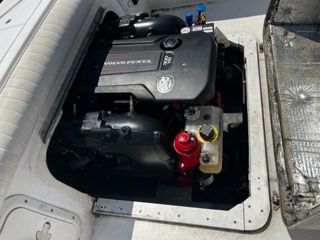 A Volvo Penta engine is installed in a Sport-Craft 252 Sport Fish boat.