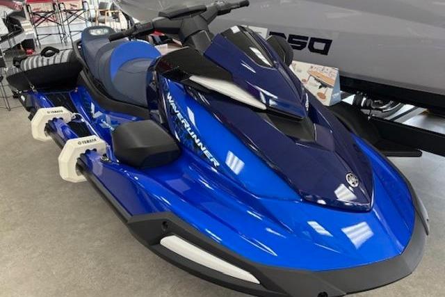 2026 Yamaha WaveRunner VX Limited HO in vibrant blue, displayed indoors.