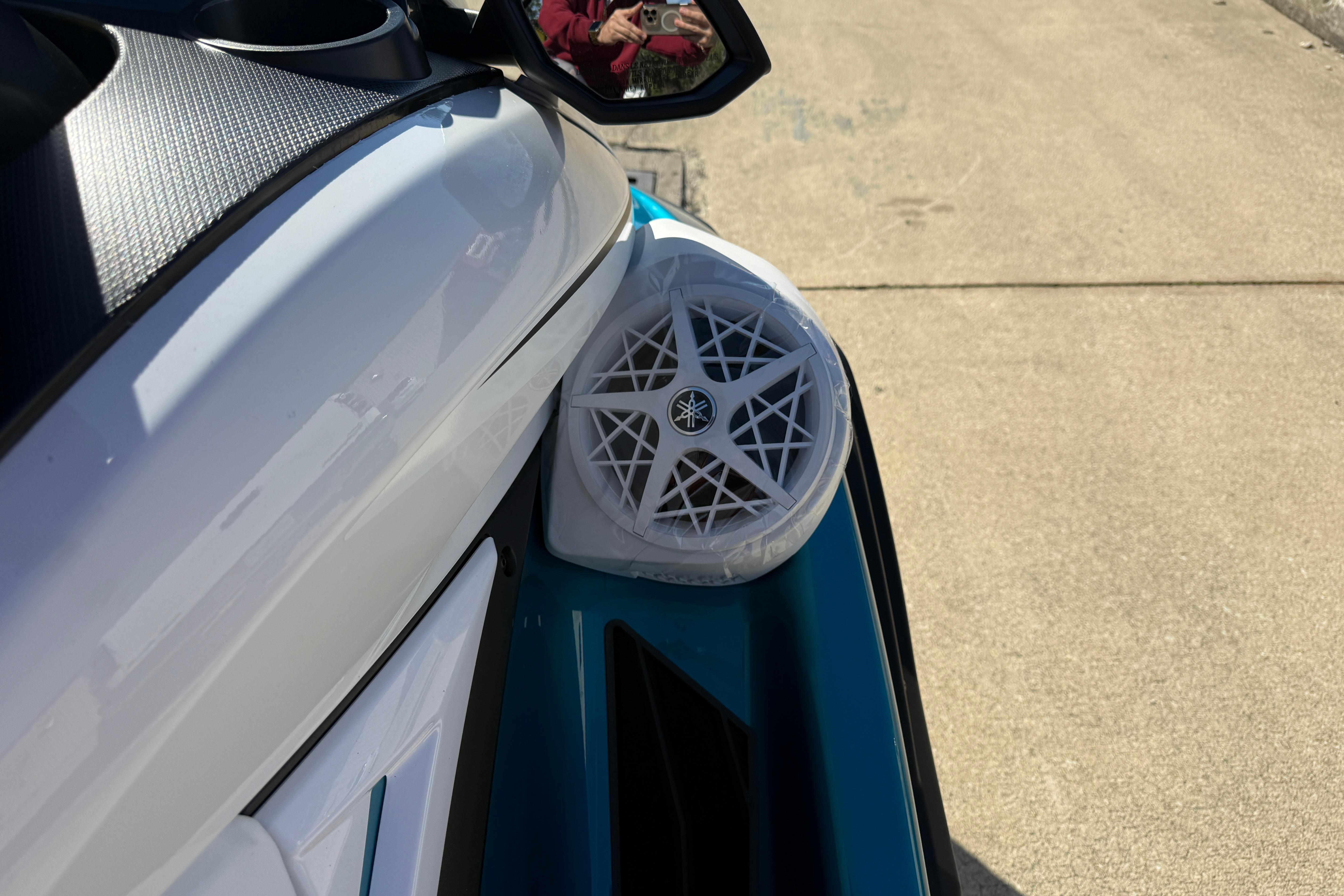 2026 Yamaha WaveRunner FX Cruiser HO with speaker detail on a sunny day.