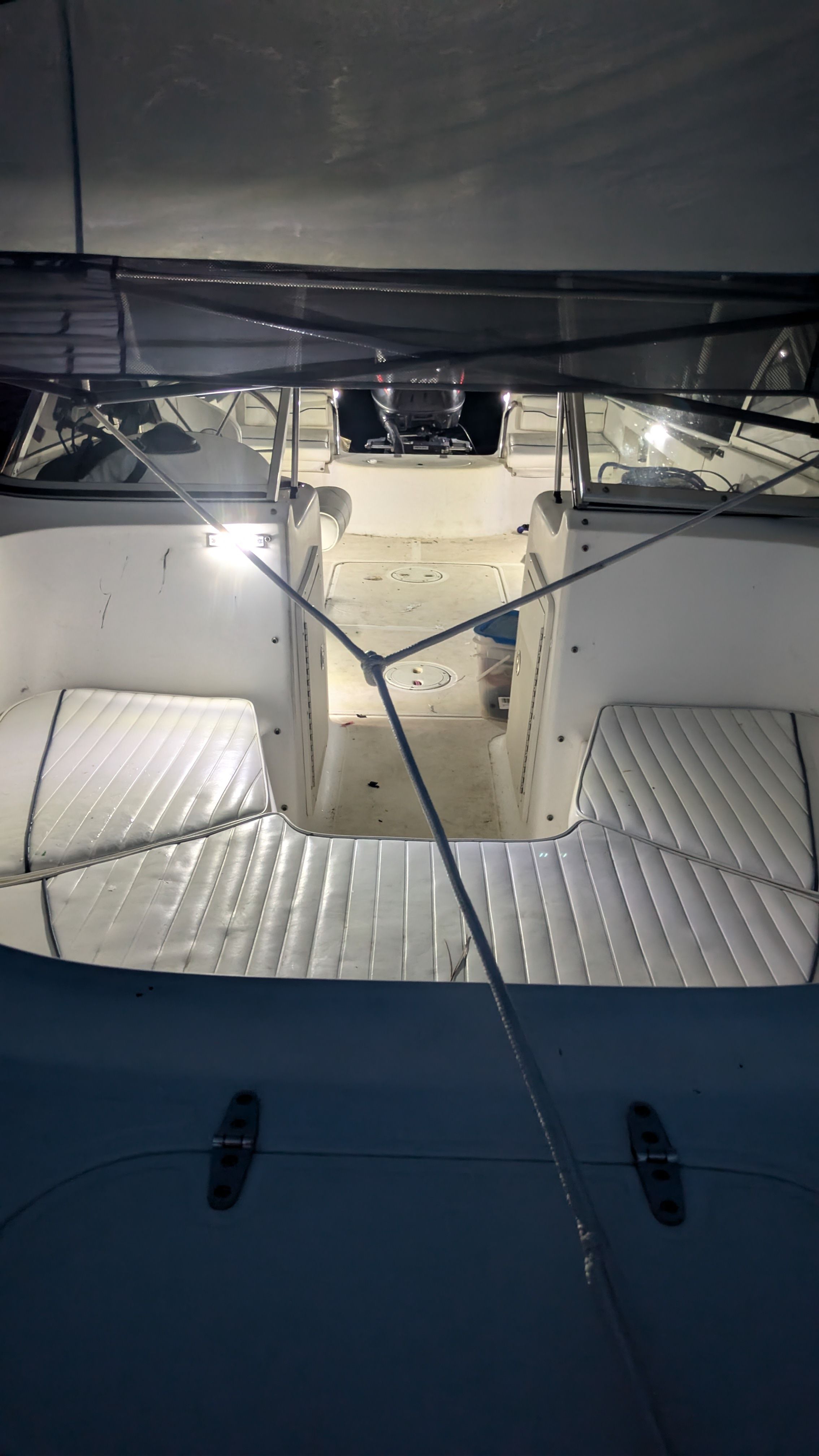 Interior view of a 2000 Sea Hunt Escape 200 boat.