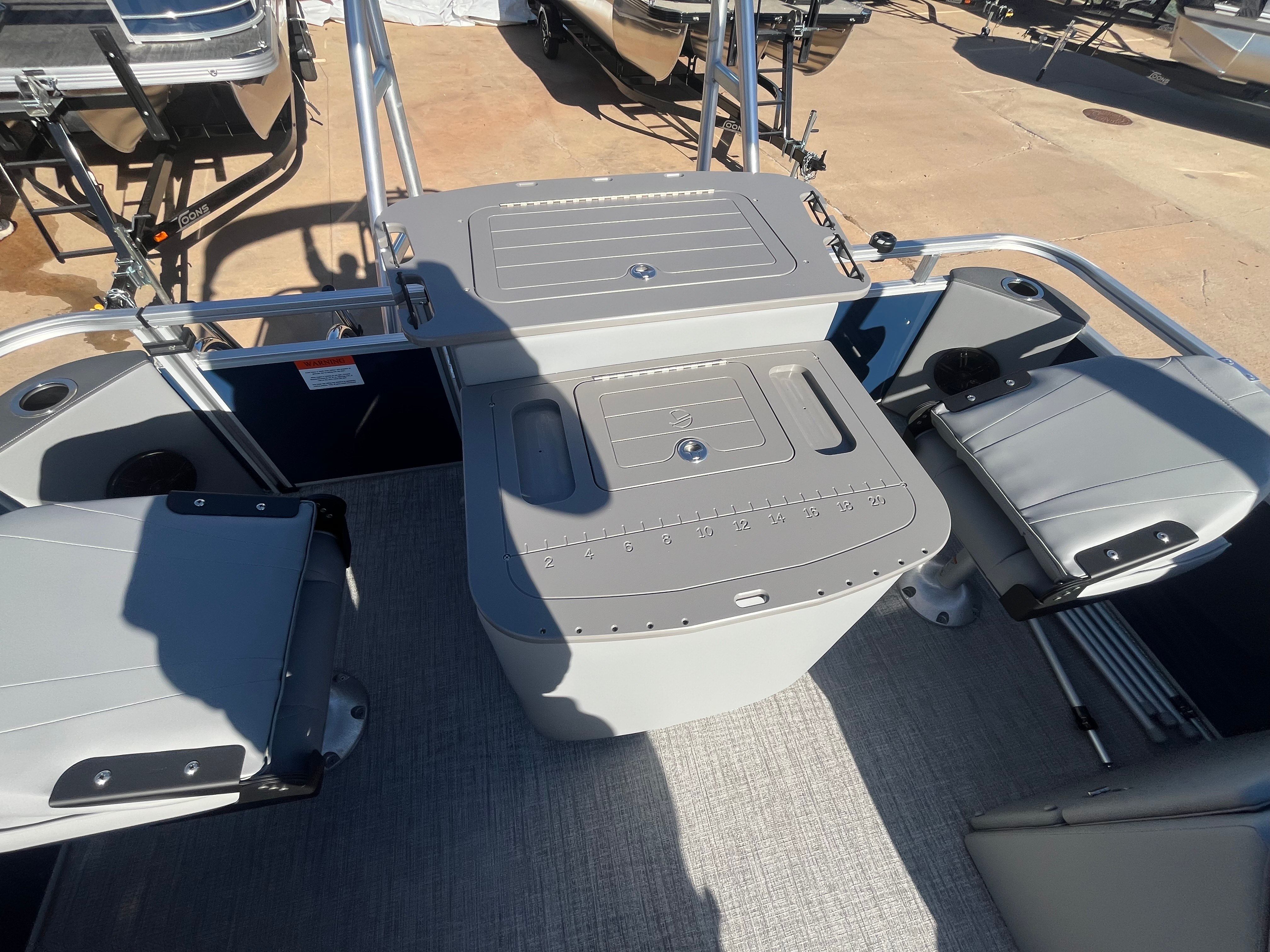 Interior of 2026 Landau Alure 21CC Fish with seating and storage.
