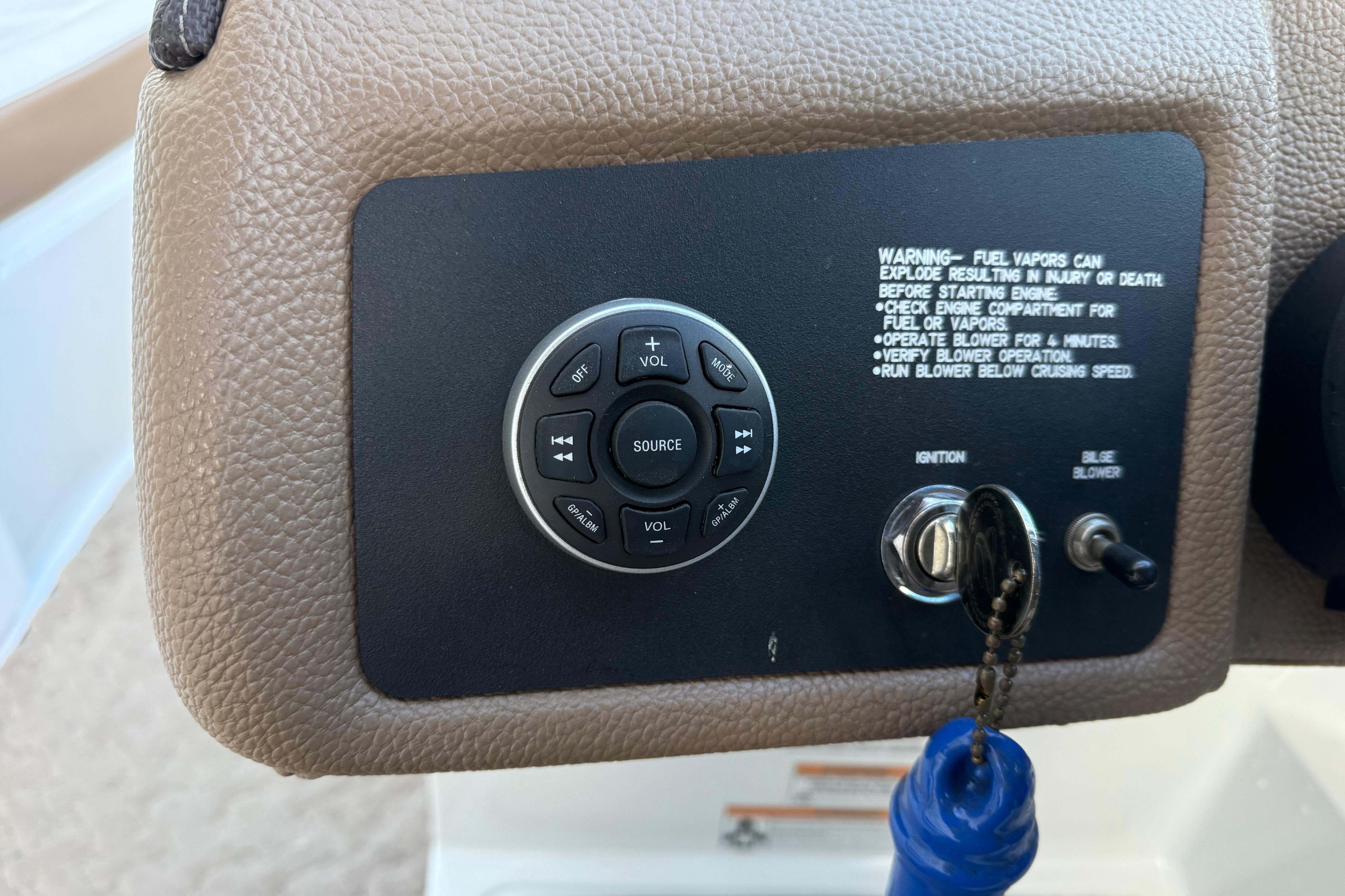 2015 Cobalt 200 dashboard with control panel and safety warning text.