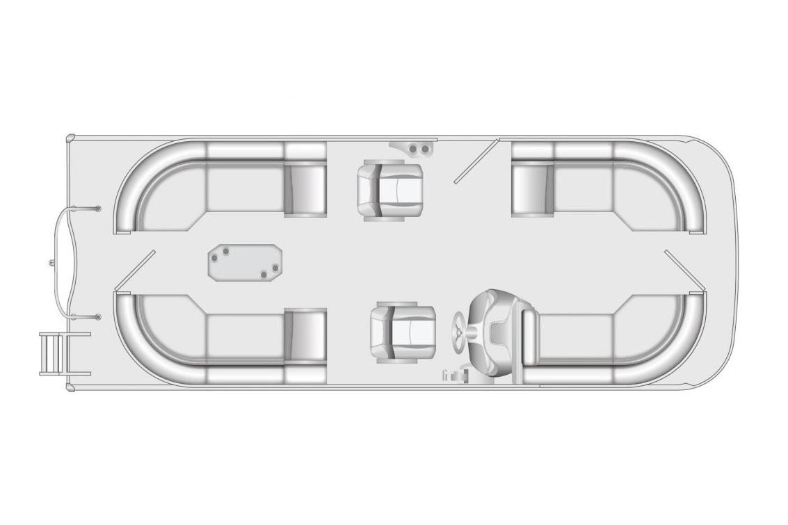 Manufacturer Provided Image: Top view of 2026 South Bay S224RS pontoon boat layout with seating arrangement.