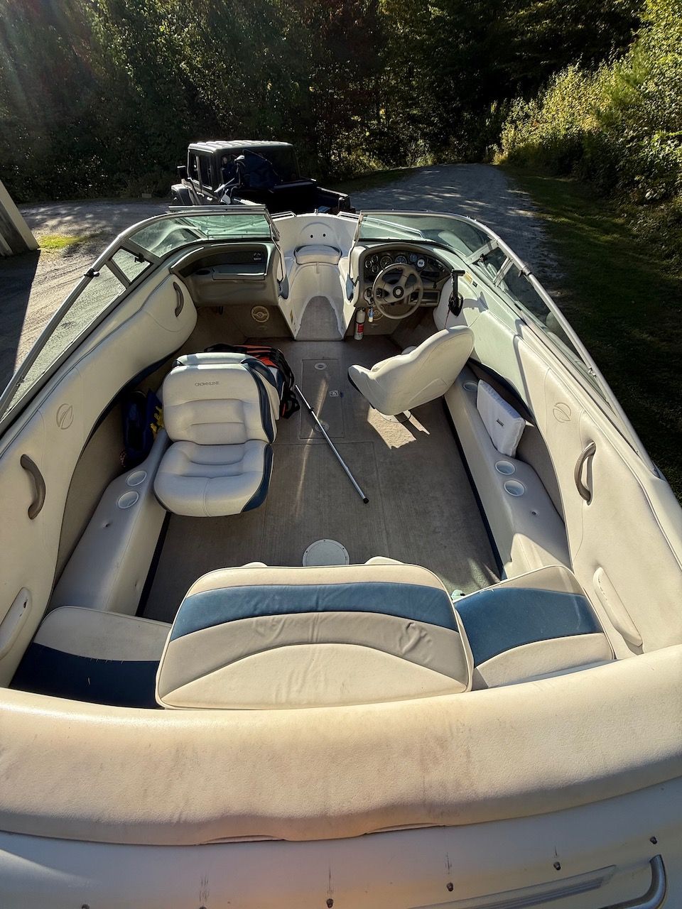Interior view of a 2000 Crownline 192 BR boat.