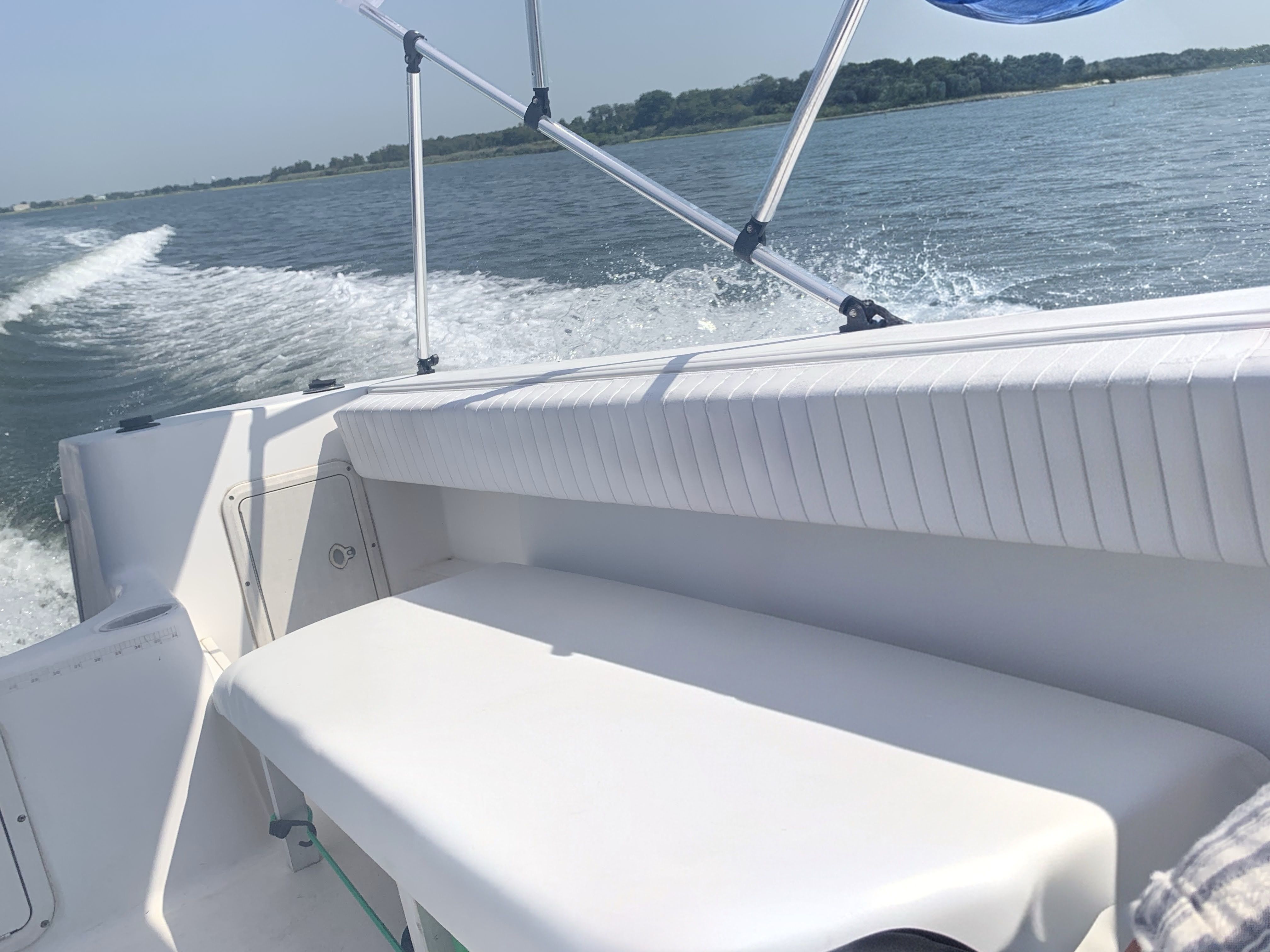 1999 Pro-Line 221 Walk Around on the water with white seating area.