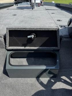 Ranger RT198P 2025 boat with open storage compartment on deck.