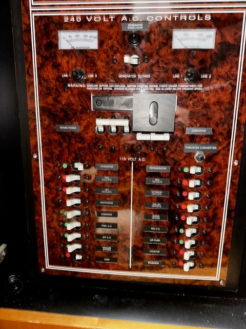 Control panel of 2002 Silverton 39 Motor Yacht.