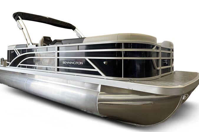 2026 Bennington 22 SSRSF pontoon boat with sleek design and modern features.