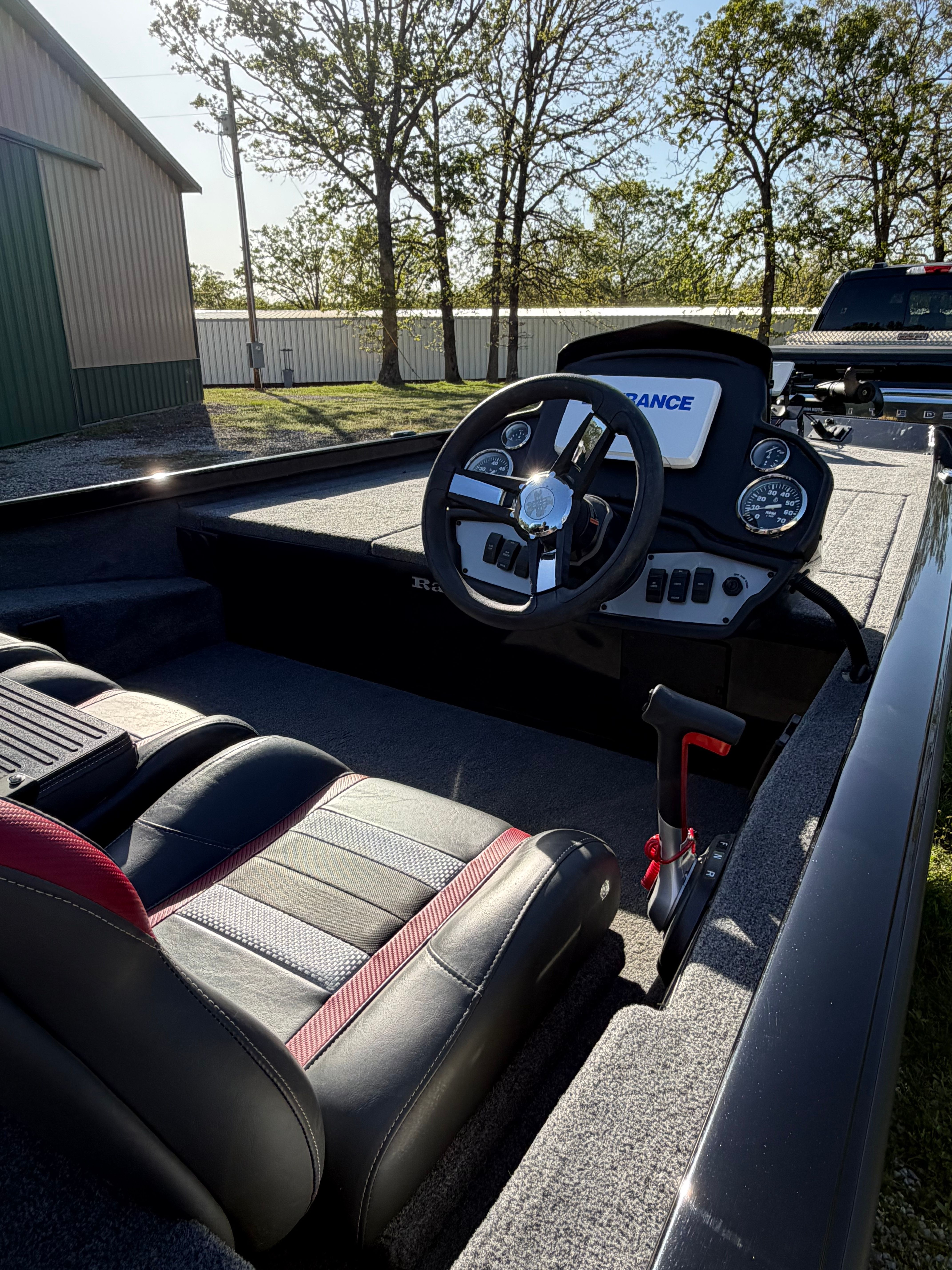 Interior of 2024 Ranger RT188 with steering console and seats.