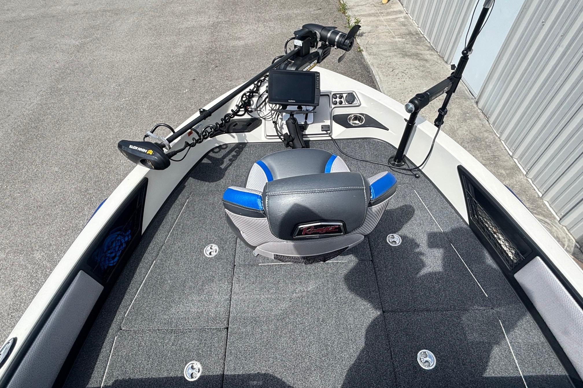 2022 Ranger 1880MS boat interior with advanced navigation equipment and seating.