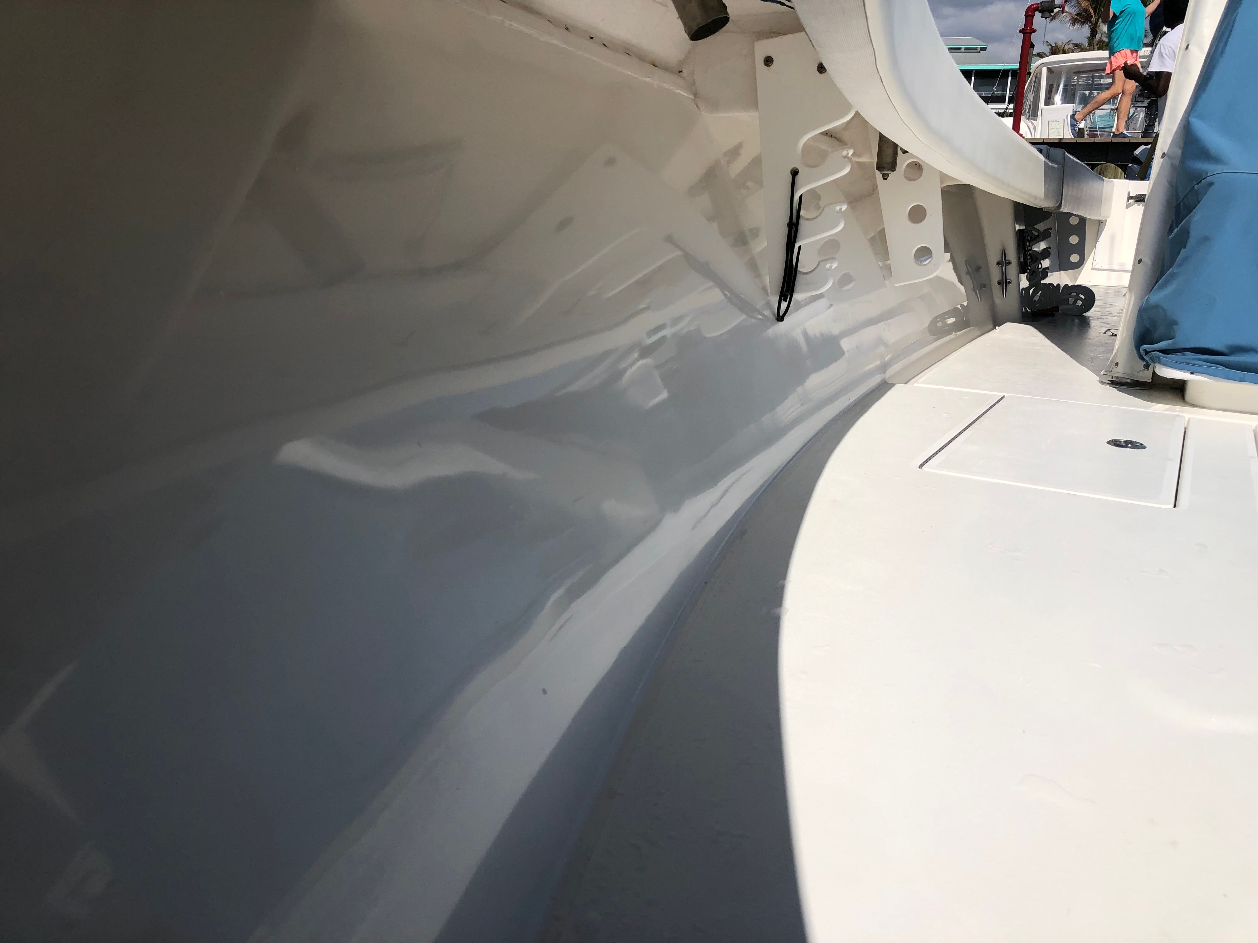 Interior view of a 2009 Contender 33 Tournament boat.