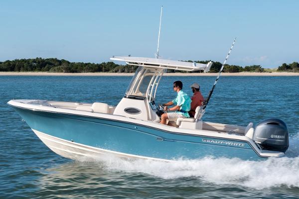 Manufacturer Provided Image: 2018 Grady-White Fisherman 216 boat cruising on water with two people onboard.