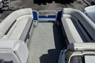 2021 Godfrey Sweetwater 2286 C pontoon boat interior with spacious seating.