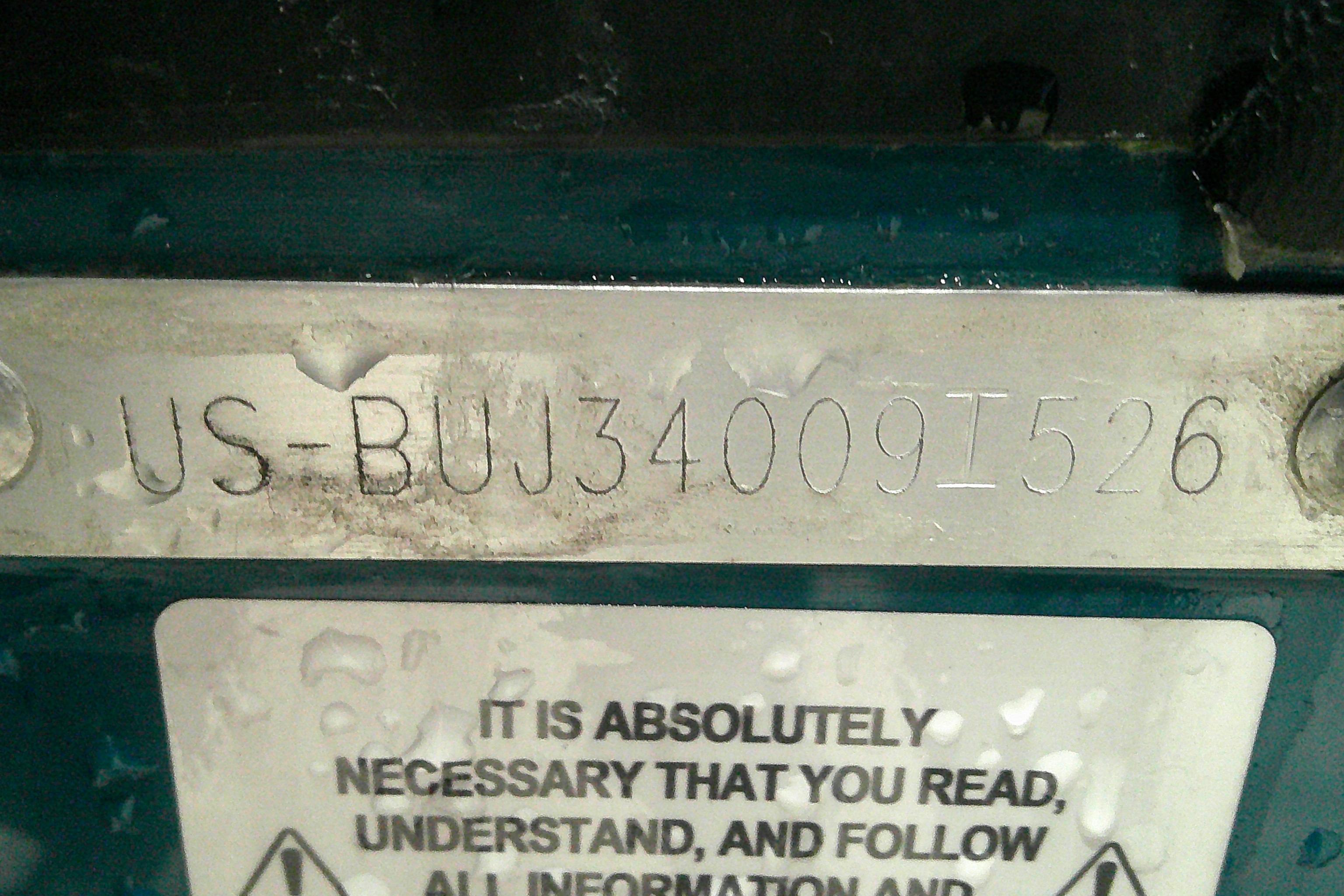 Hull identification number on a 2026 Tahoe 2150 CC boat.