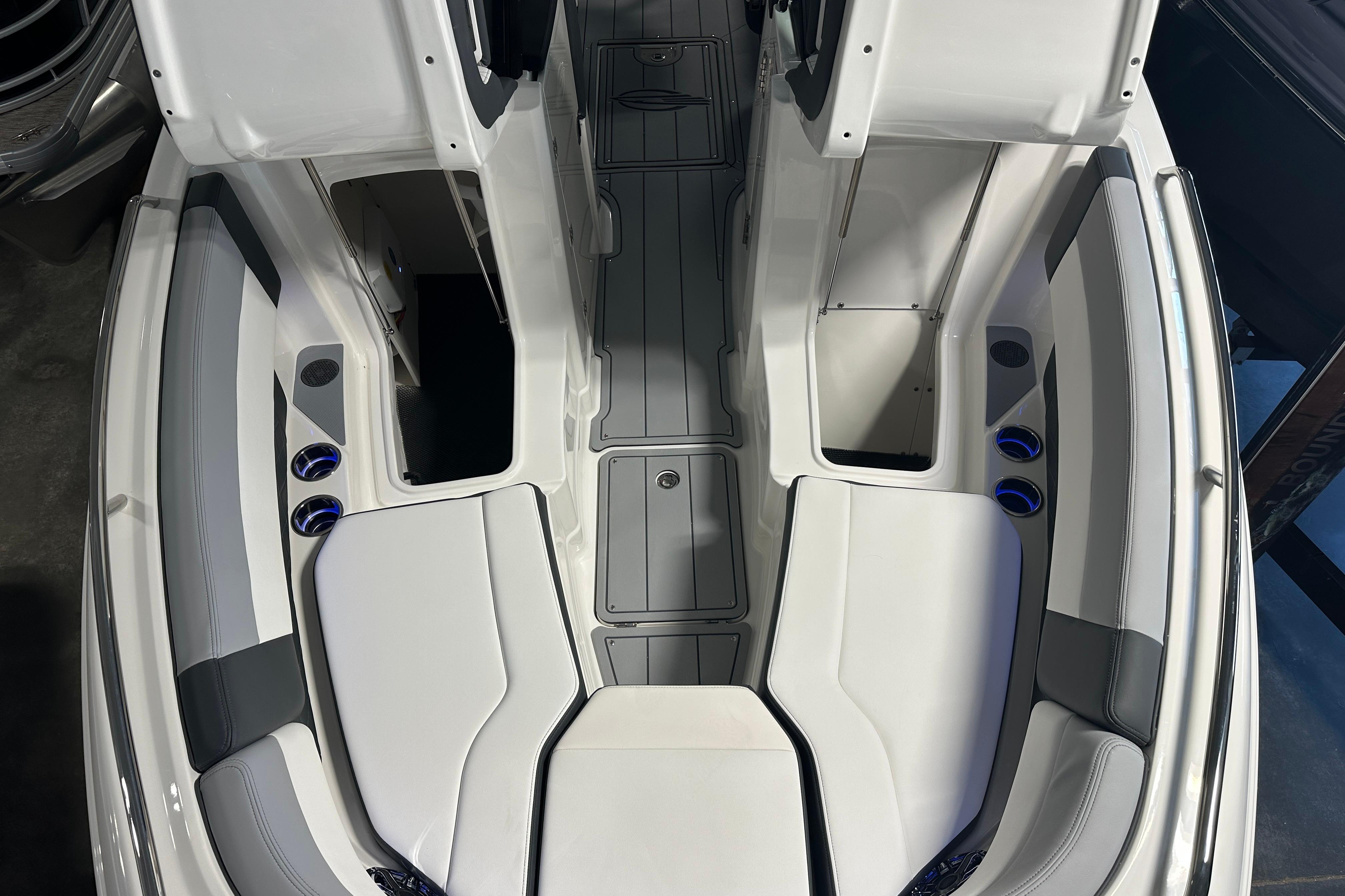 Interior of Chaparral SSX 8 boat, model year 2026.