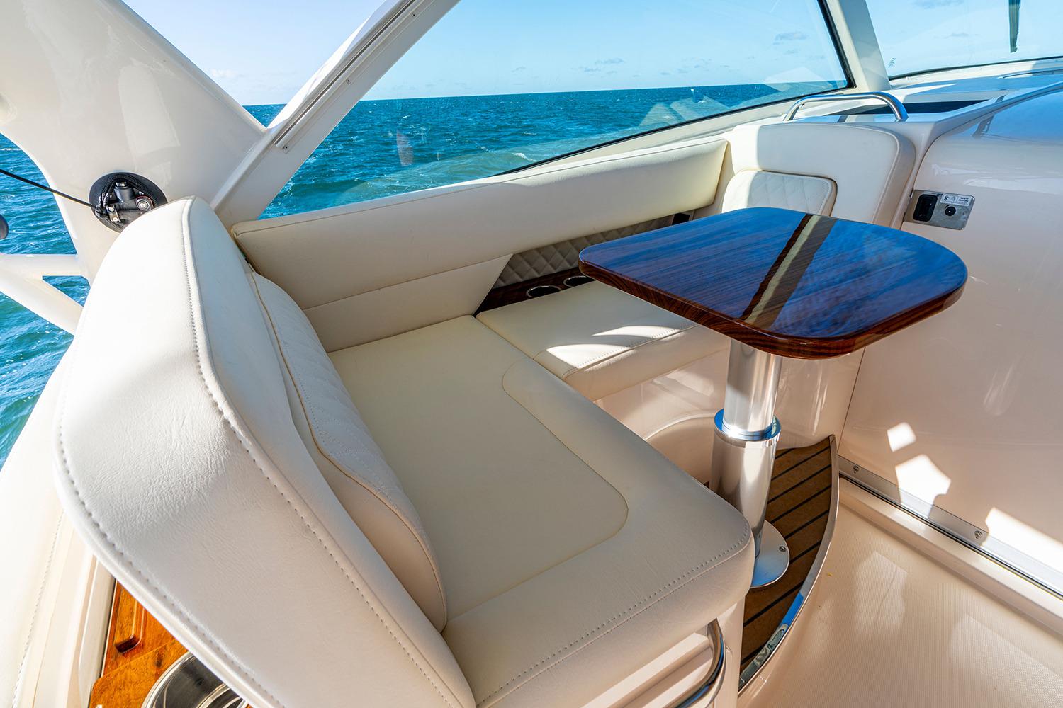 Manufacturer Provided Image: Luxurious interior of 2026 Grady-White Express 340 yacht with ocean view.