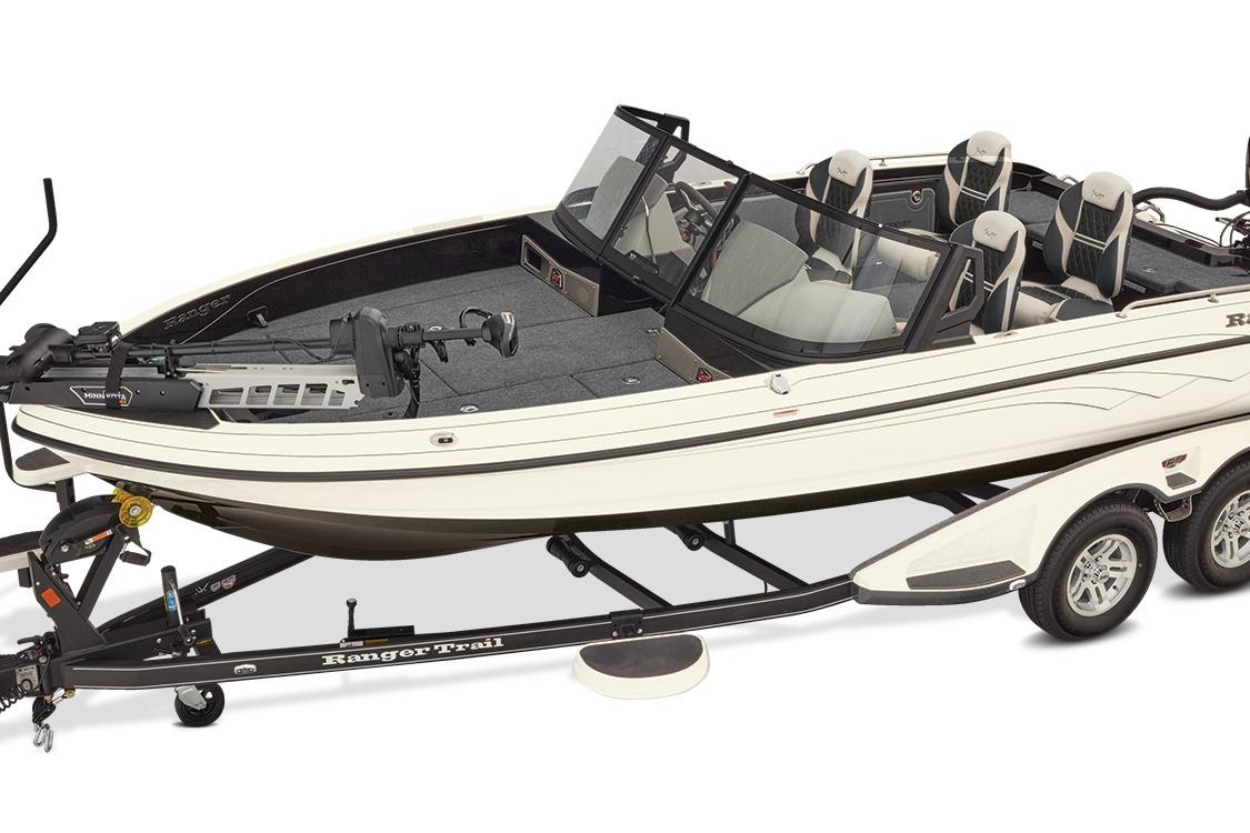 Manufacturer Provided Image: 2026 Ranger 620xFS Pro fishing boat on trailer, featuring sleek design and modern amenities.