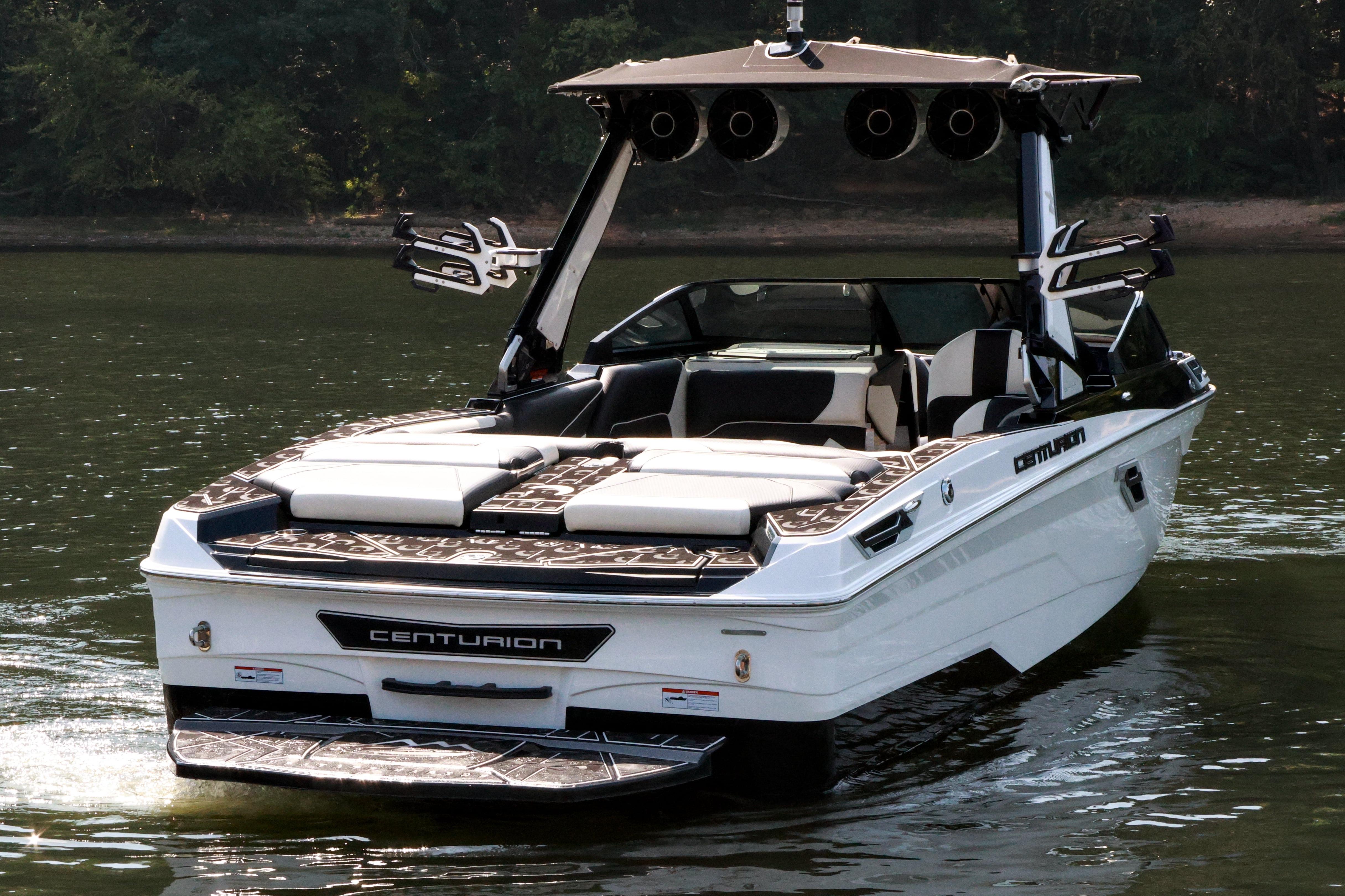 2022 Centurion Ri265 boat on water, featuring sleek design and modern amenities.