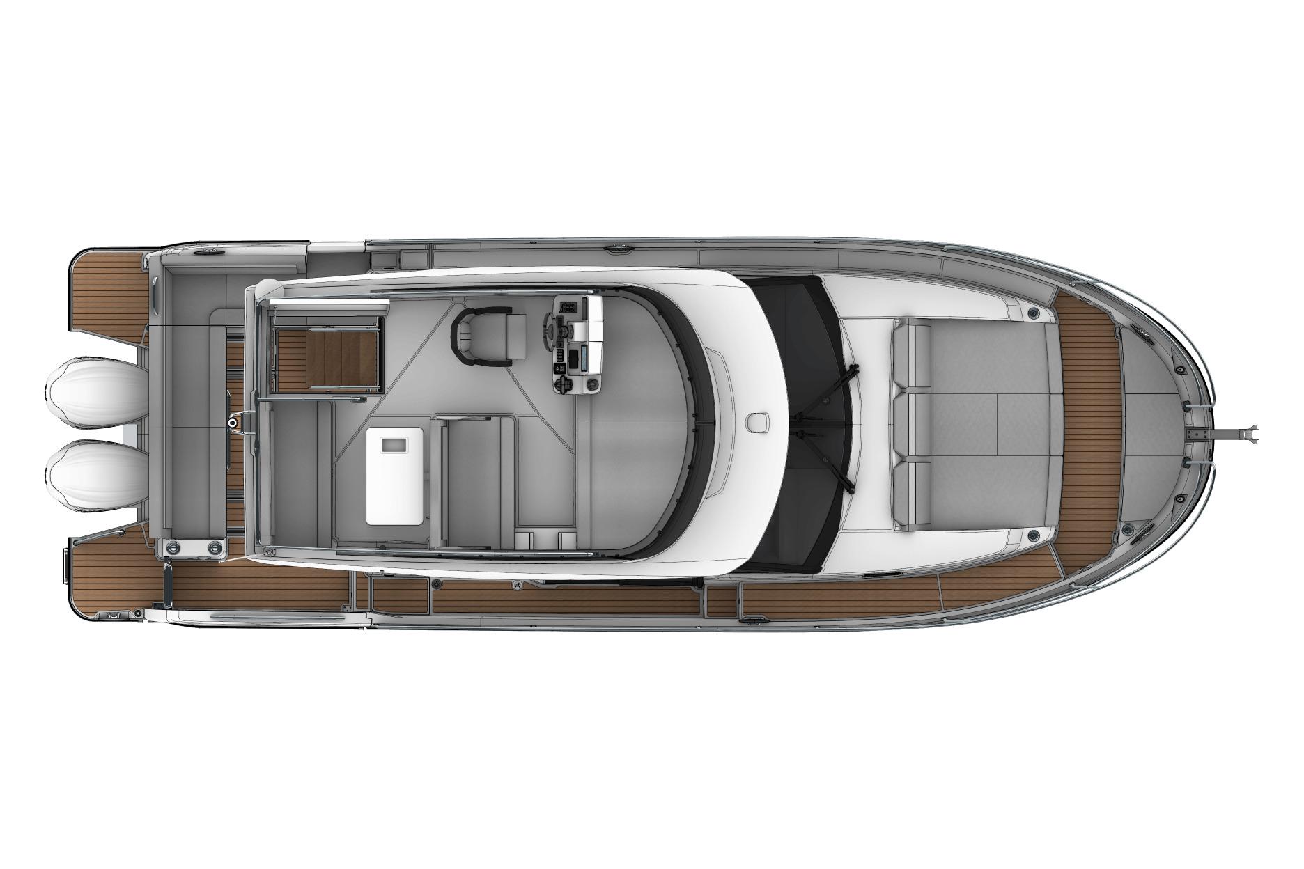 Manufacturer Provided Image: Top view of 2026 Jeanneau NC 1095 Coupe Series 2 boat layout.