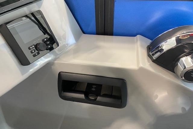 Control panel of 2026 Bentley Pontoons Legacy 223 Swingback with modern features.