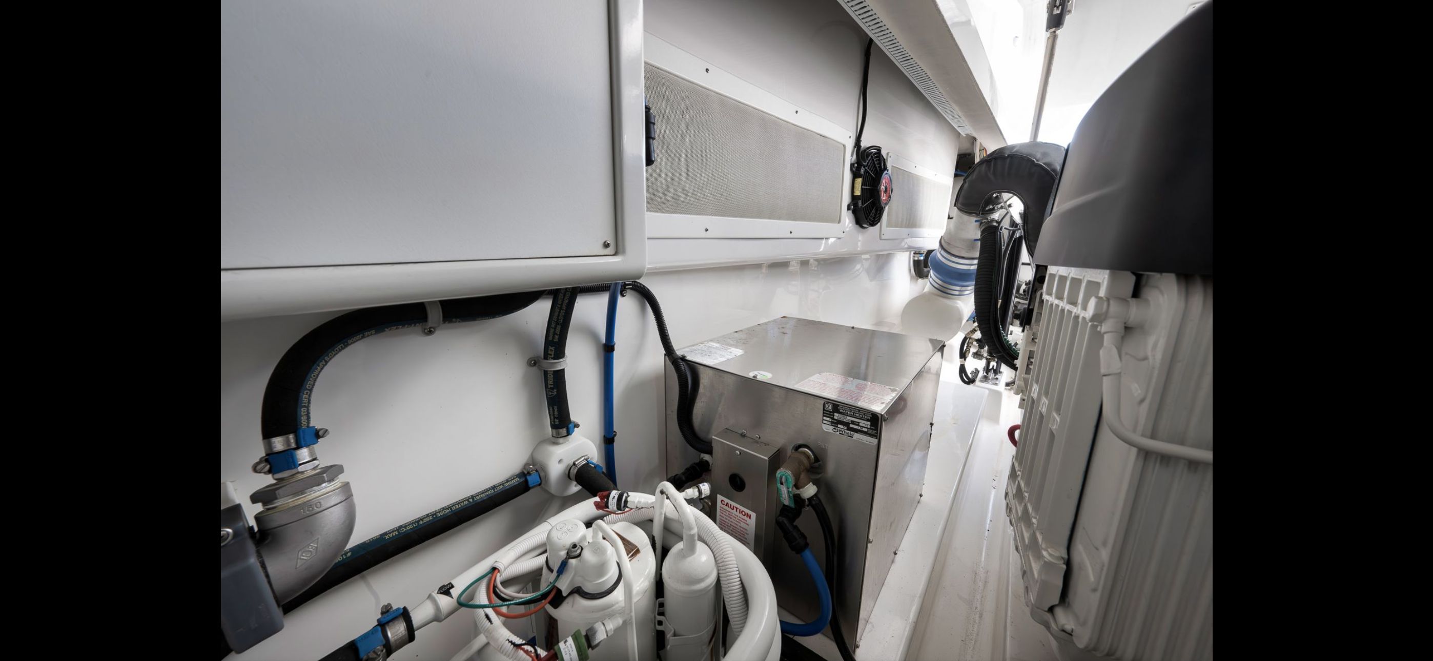 Interior of 2022 Mag Bay 42 Express showcasing technical details.