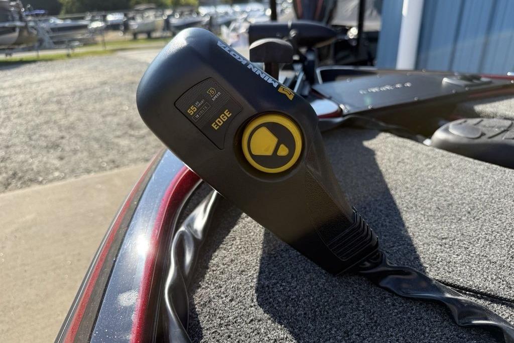 Close-up of a Nitro Z17 2026 boat control panel with Minn Kota Edge motor.