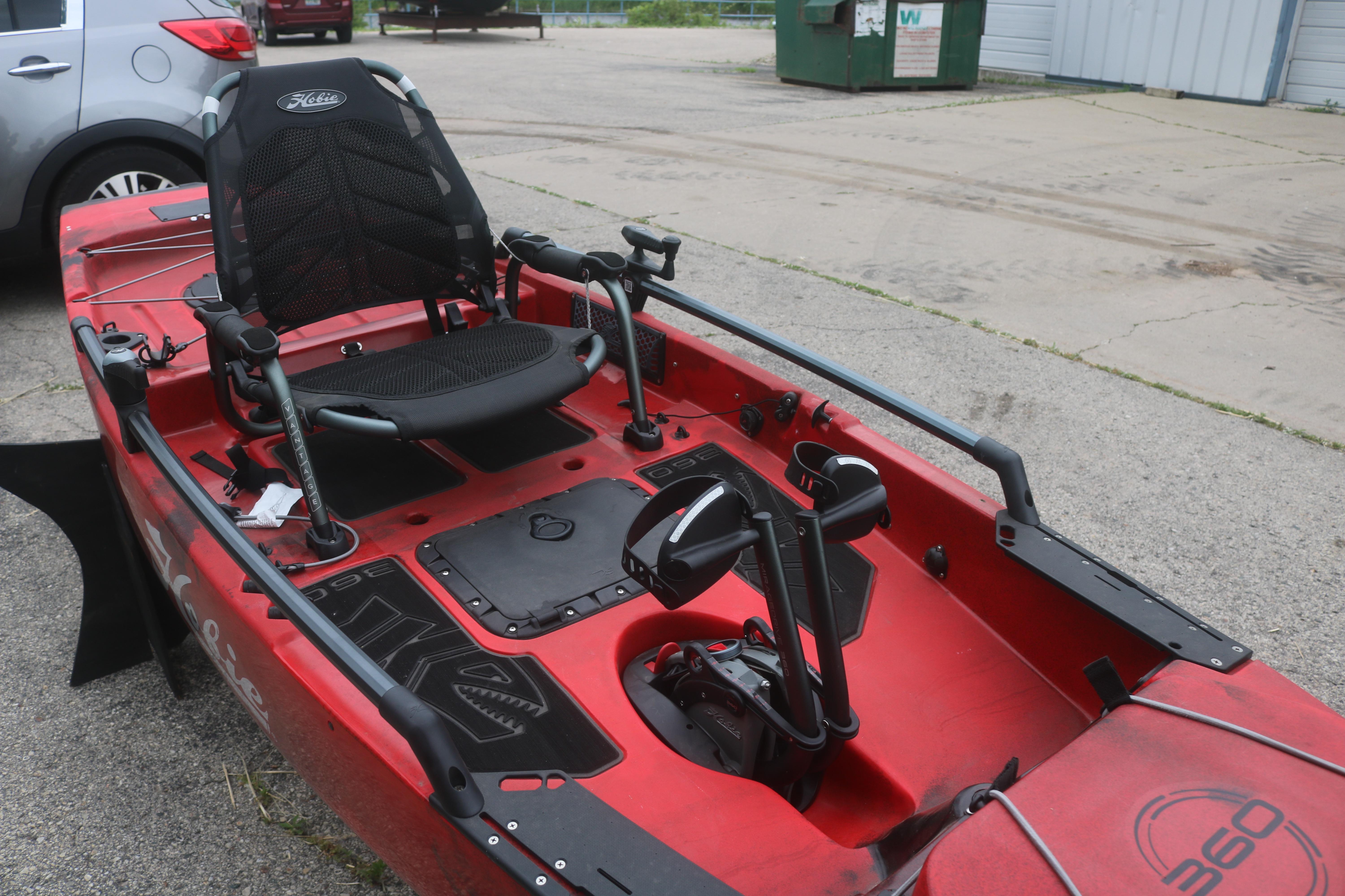 2023 Hobie Mirage Pro Angler 14 kayak with adjustable seat and pedal drive system.