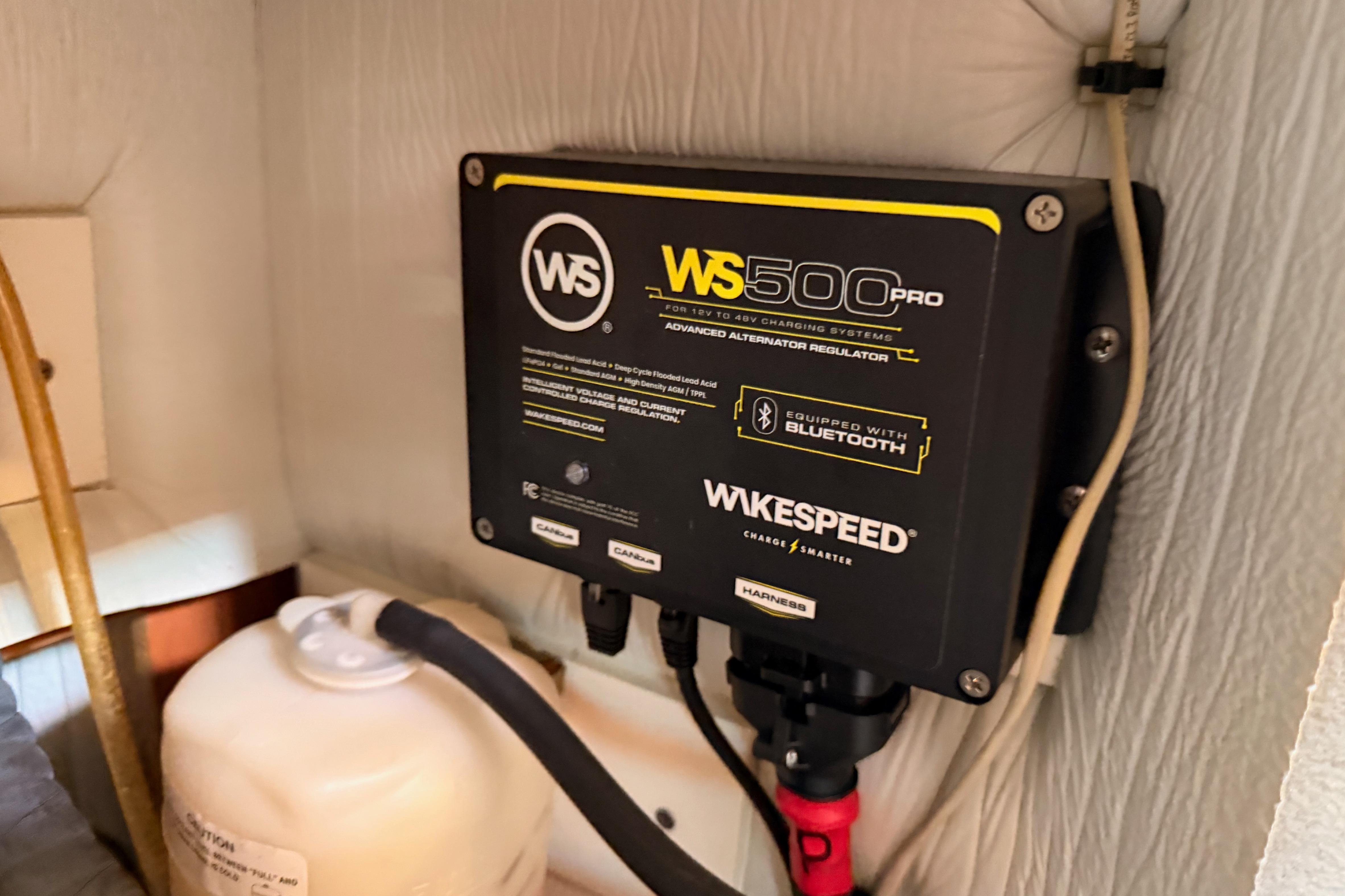 Wakespeed WS500 Pro alternator regulator in 2008 Hunter 45 Deck Salon yacht.