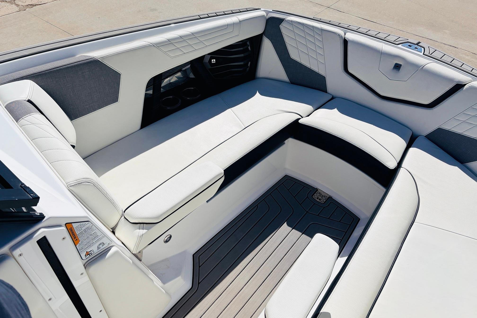 2023 Nautique Super Air Nautique G25 interior with luxurious seating and modern design.