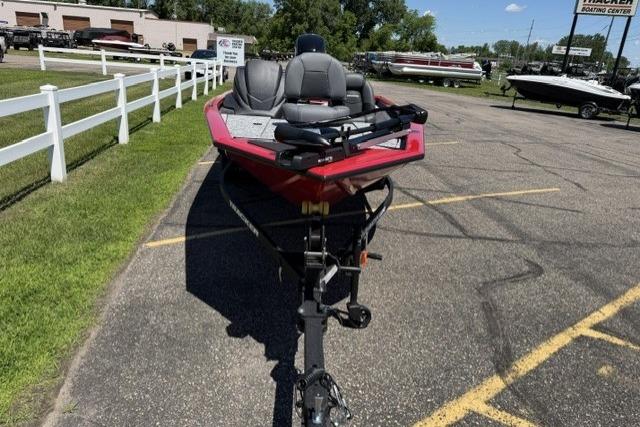 2026 Tracker Pro Team 175 boat parked outdoors on a sunny day.