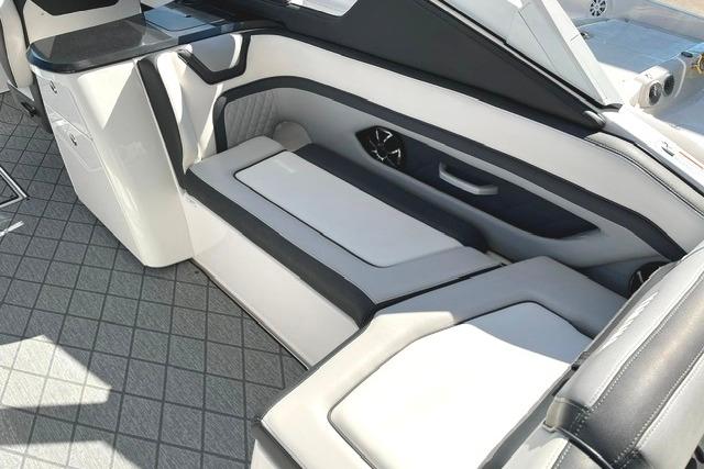 2021 Yamaha Boats 275SD interior with sleek seating and modern design.