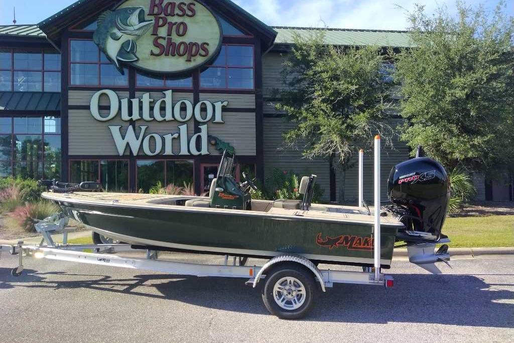2026 Mako 18 Pro Skiff Backwater Edition boat at Bass Pro Shops Outdoor World.